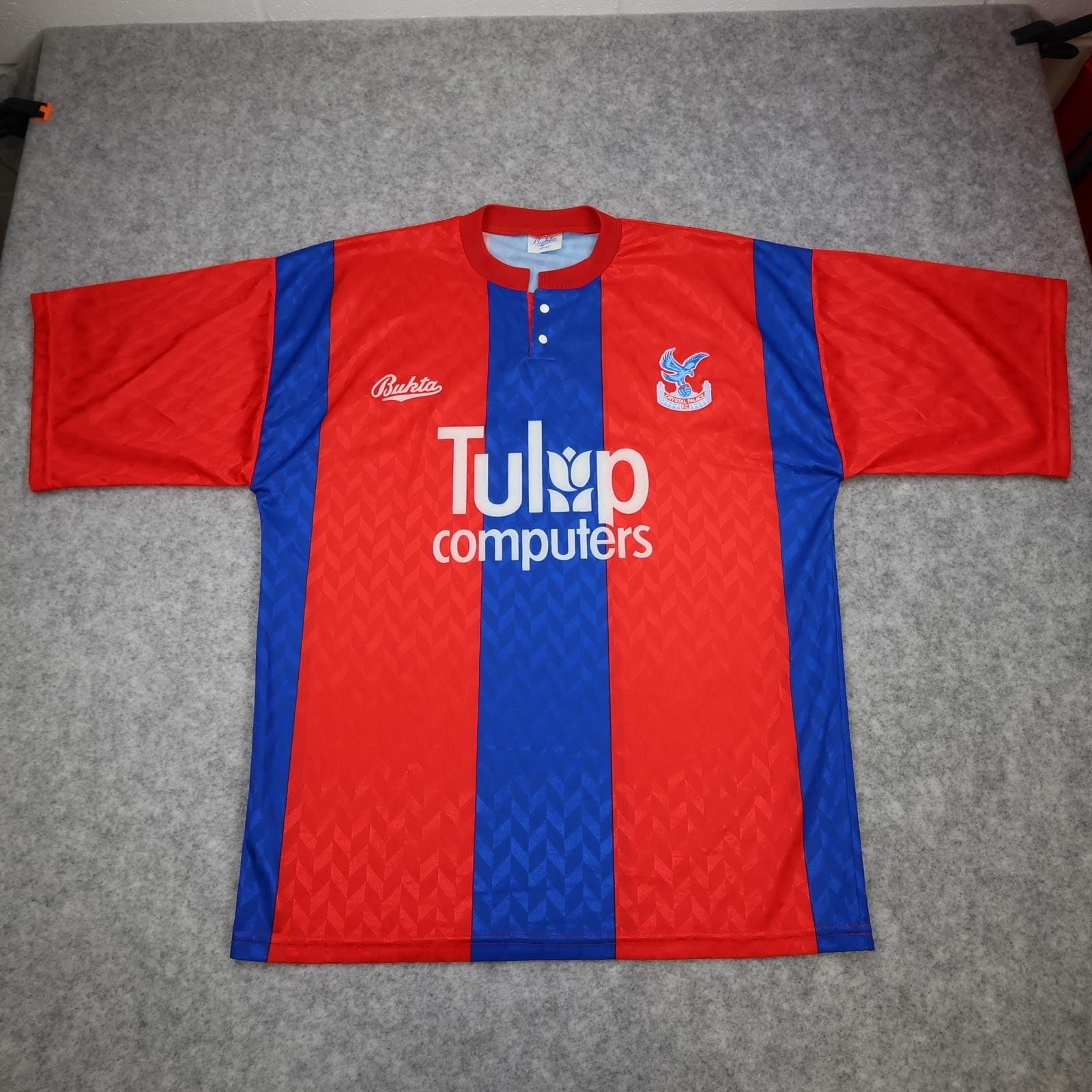 Vintage Crystal Palace Shirt Mens XL Multi Home 1991 1992 Bukta Tulip Computers