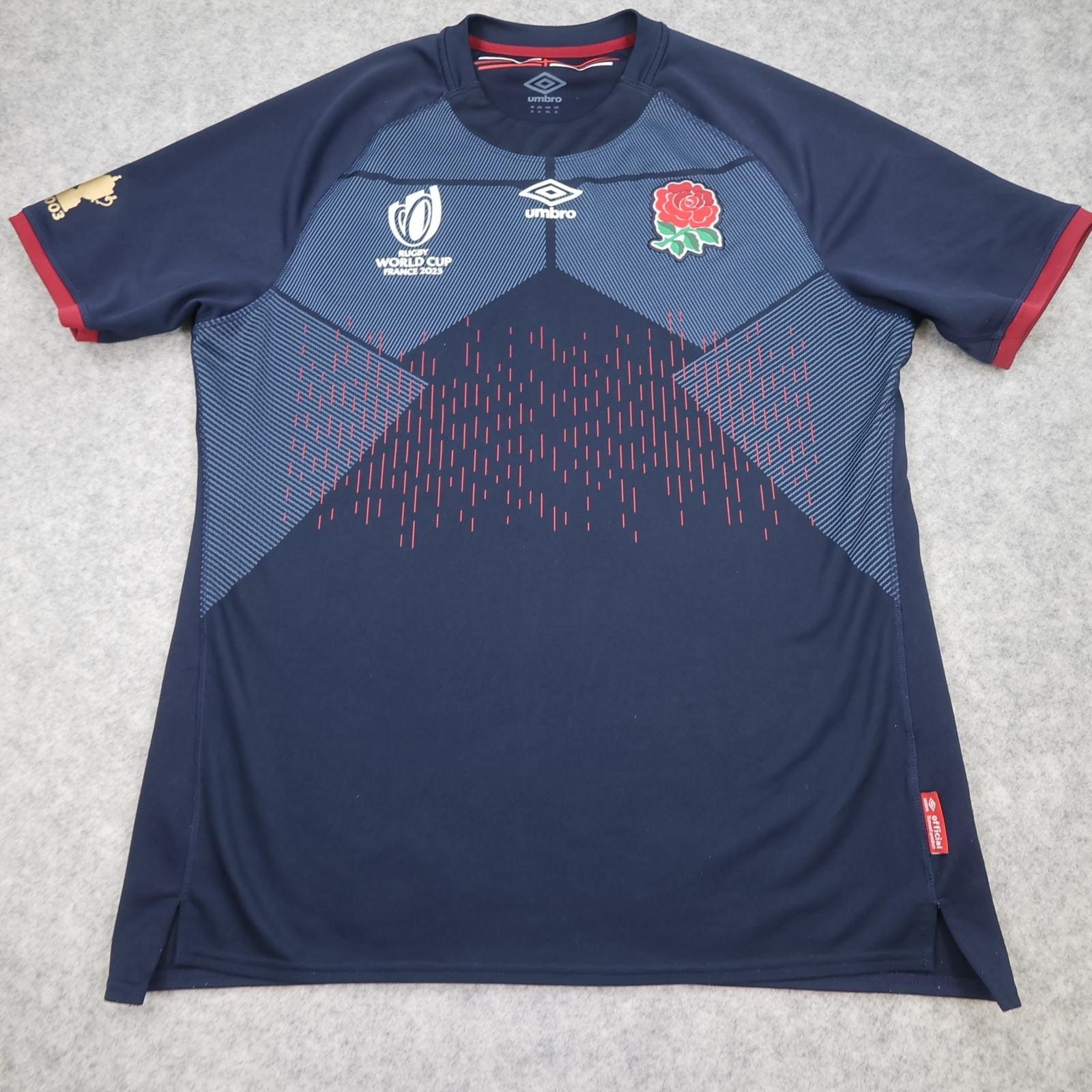 England Rugby World Cup Shirt Mens XL Navy Rugby Union Umbro 2023 Jersey