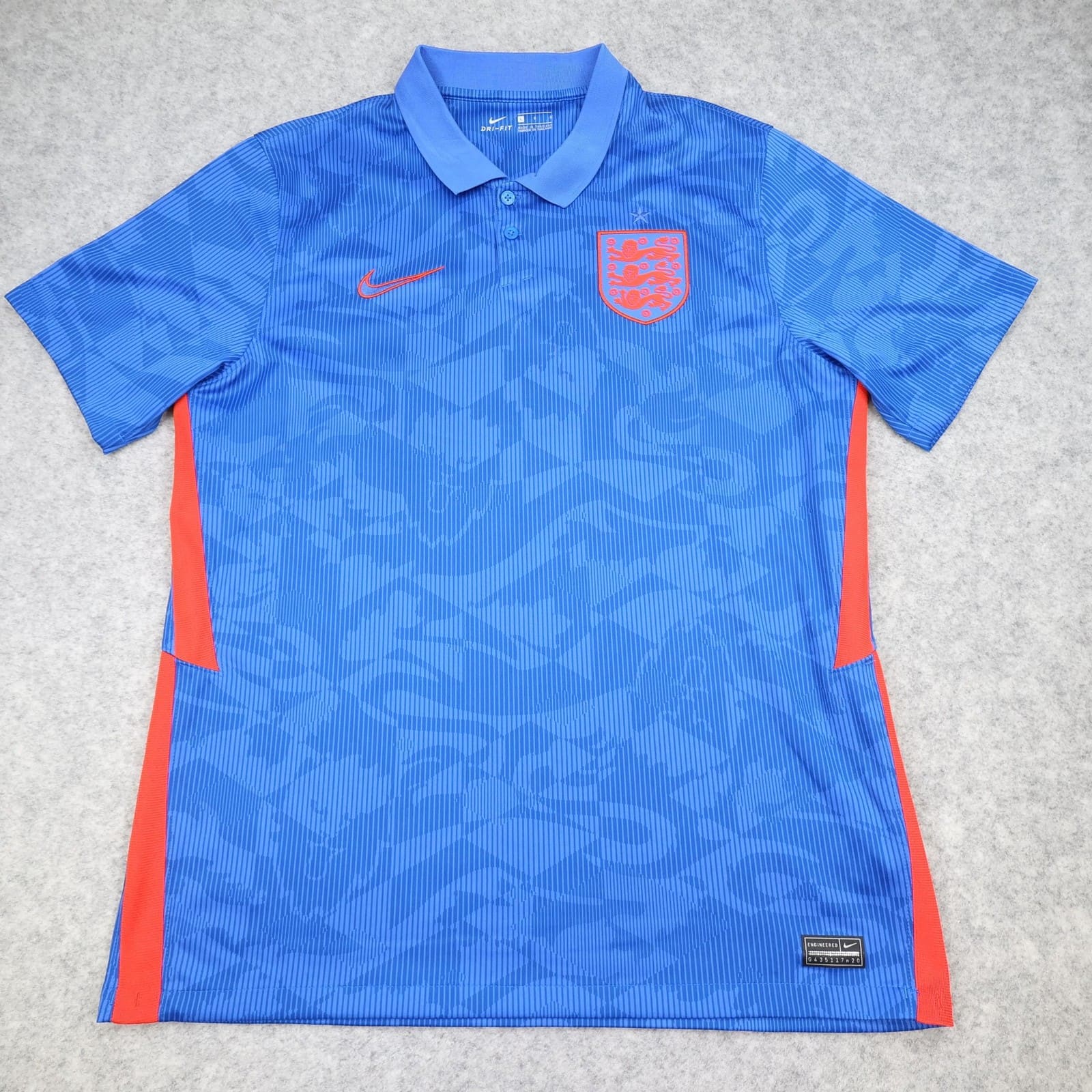 England Shirt Mens Large Blue Away Kit 2020 2021 Nike Dri Fit Soccer Jersey