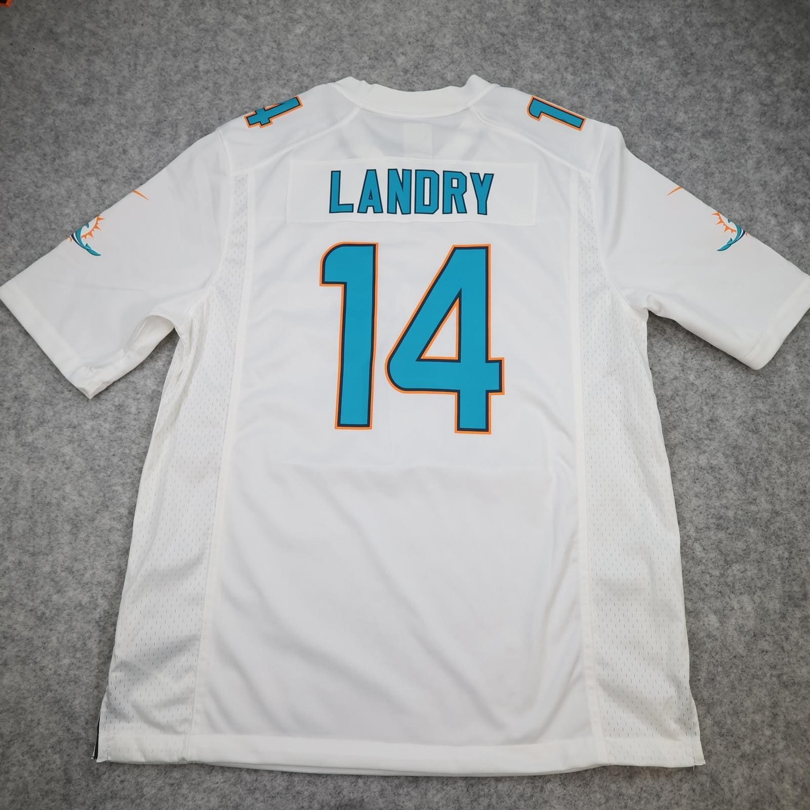 Miami Dolphins Shirt Mens Large White NFL American Football Nike Landry 14