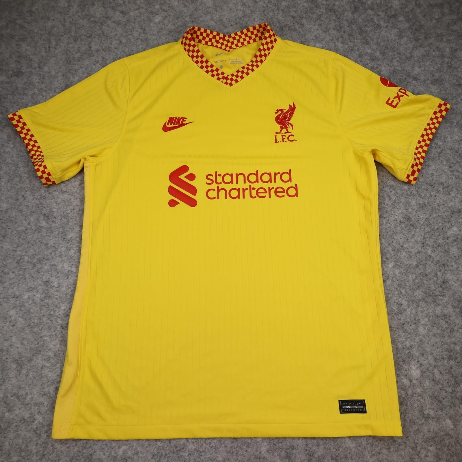 Liverpool Shirt Mens Large Yellow Third 2021 2022 Football Nike Soccer Jersey