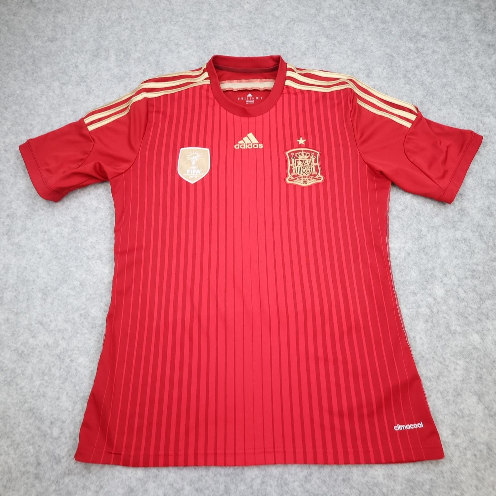 Spain Home Shirt Mens Medium Red 2013 2015 Football Adidas Climacool Jersey