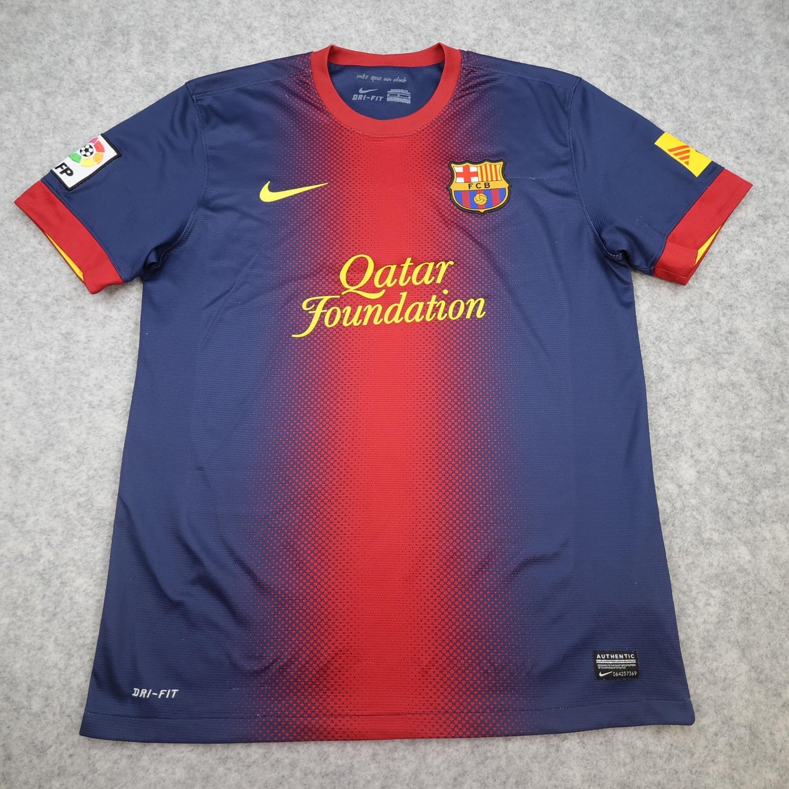 Barcelona Shirt Mens Large Blue Home 2012 2013 Football Nike Qatar Soccer Jersey