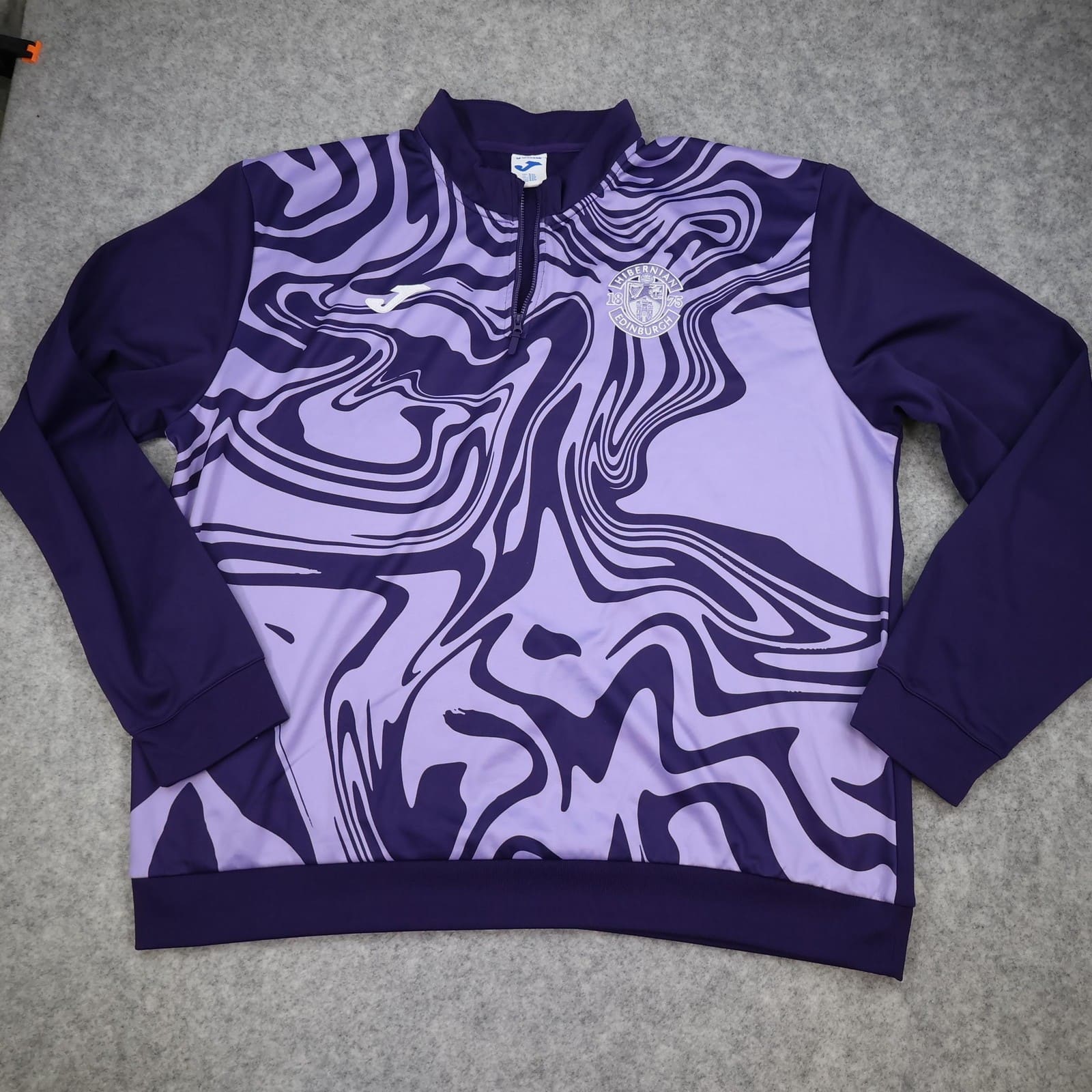 Hibernian Training Top Mens 4XL Purple 2024 Tracksuit Soccer Pullover 1/4 Zip