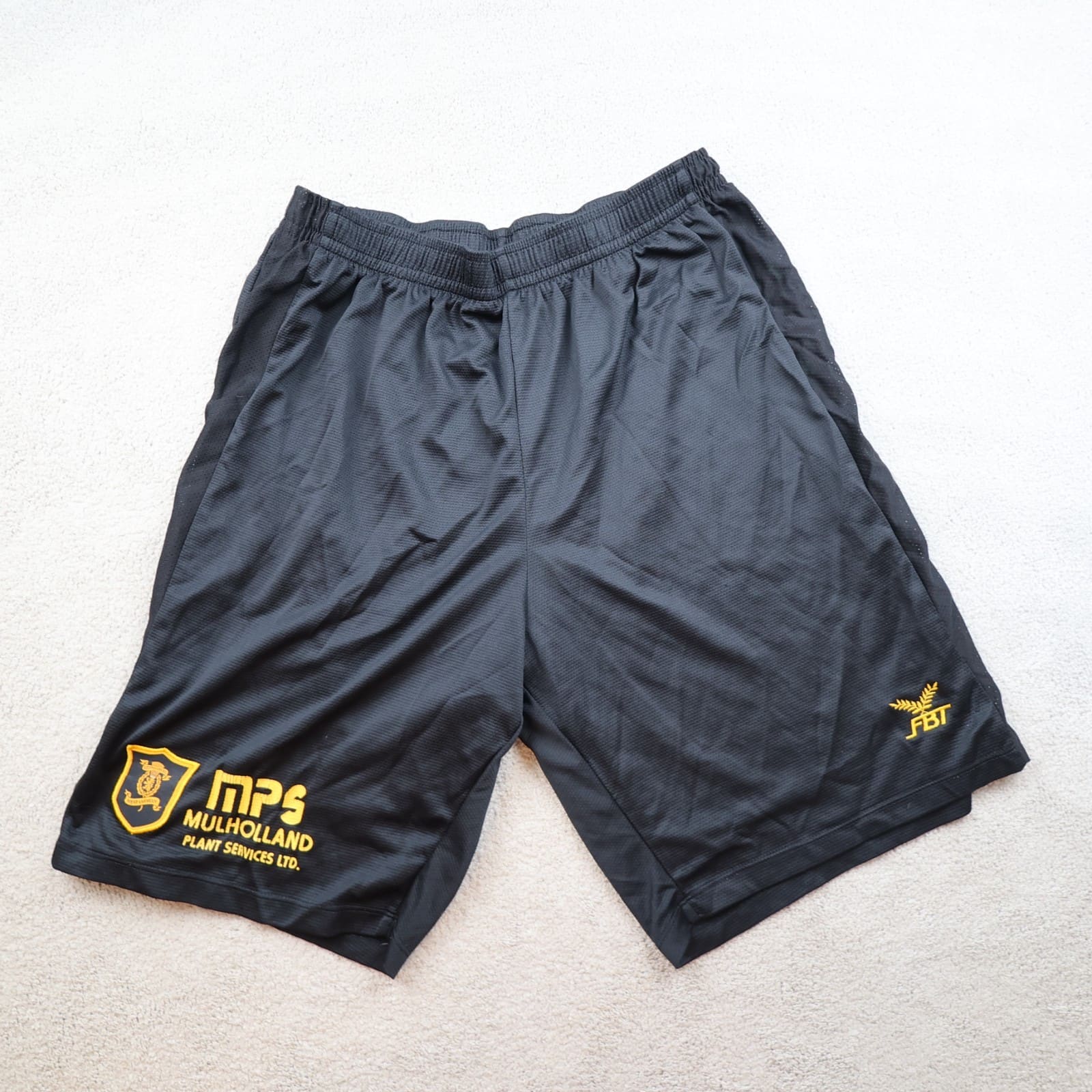 Livingston Football Shorts 2XL Black FBT Mens Adults Stretchy