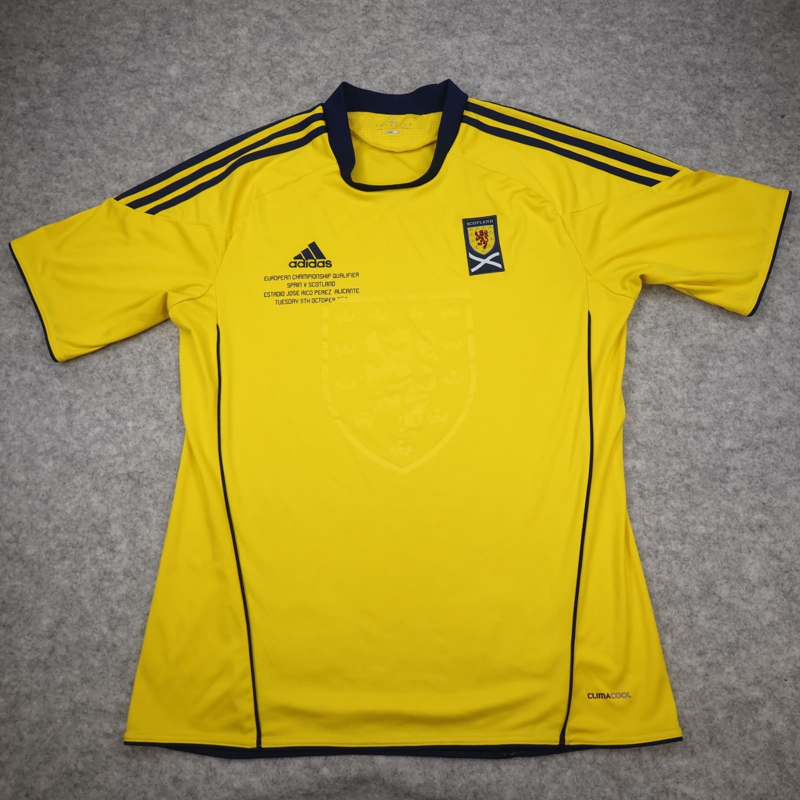 Scotland Football Shirt Large Yellow Away Adidas 2010 2011 Soccer Jersey