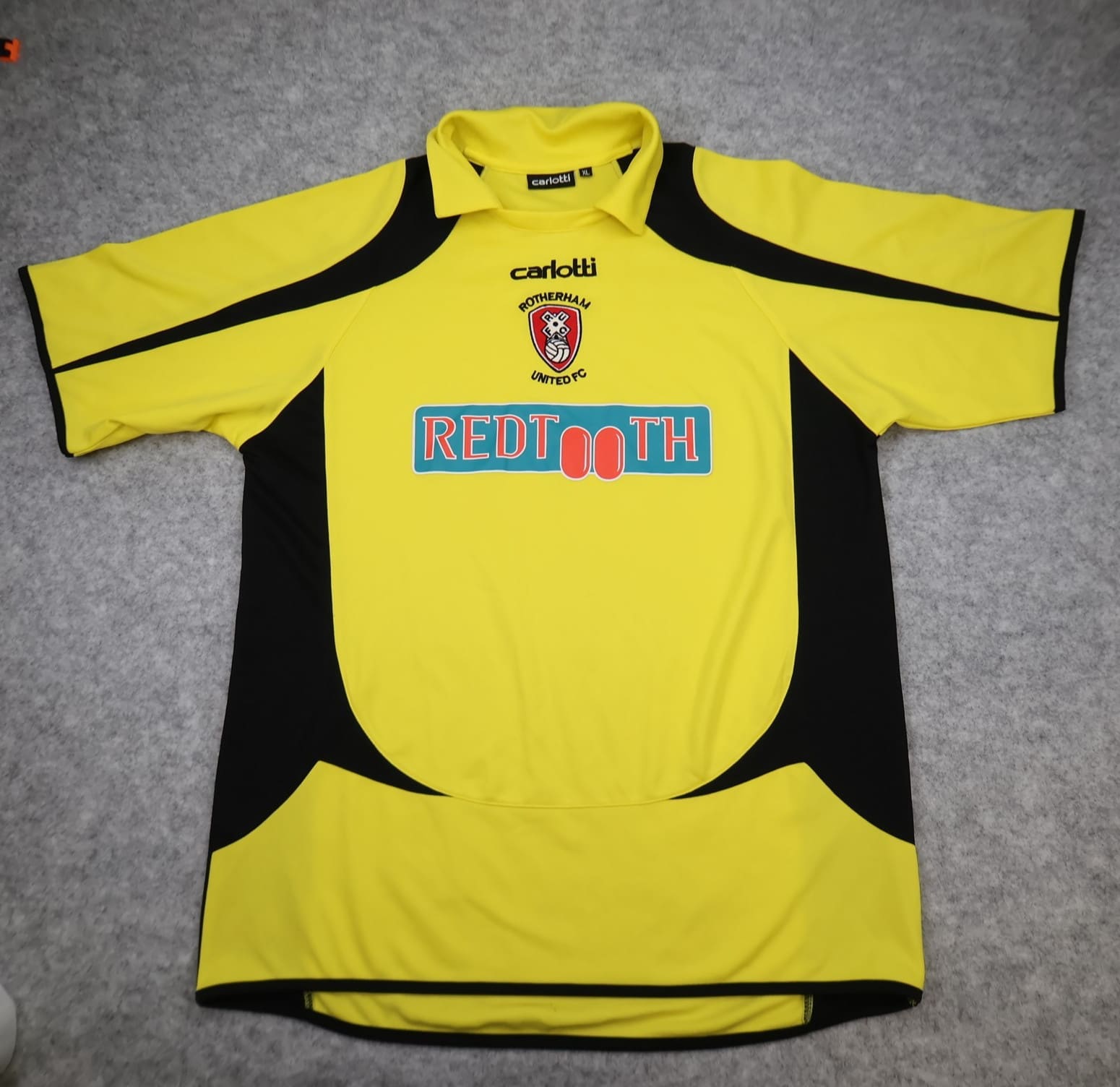 Rotherham United Shirt Extra Large Yellow Away Kit 2008 2009 Carlotti Redtooth