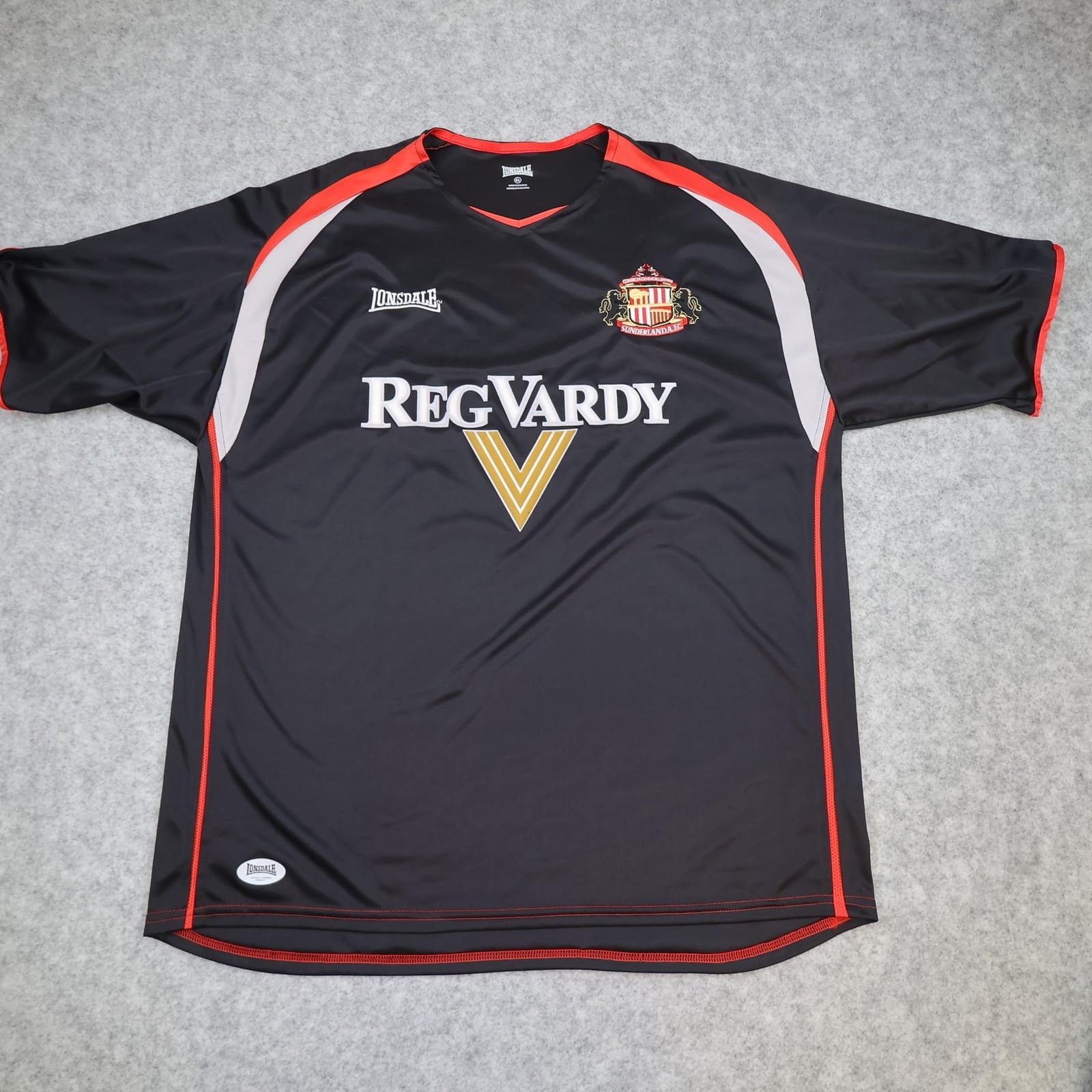 Sunderland Shirt Mens XL Black Away 2005 2006 Lonsdale Reg Vardy Soccer Jersey