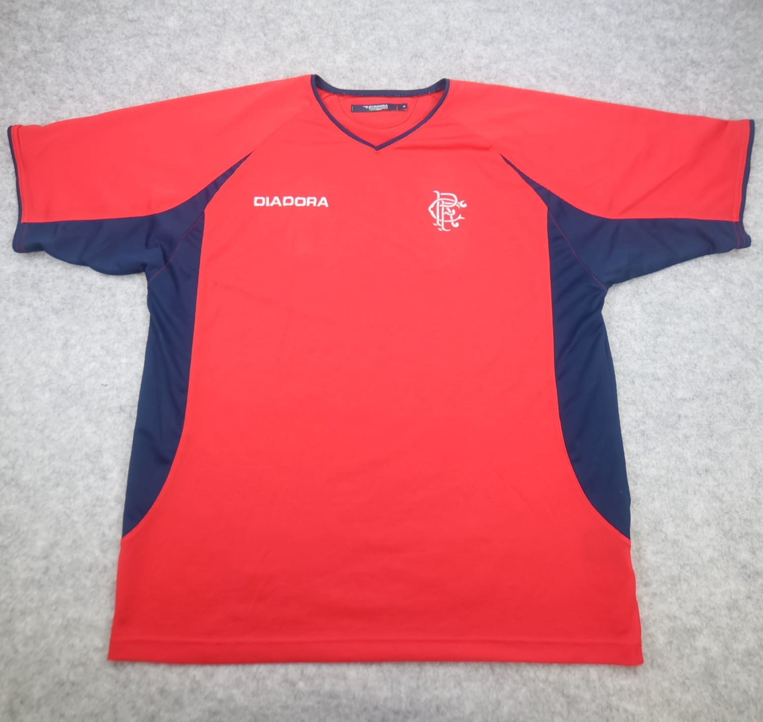 Vintage Rangers Football Shirt Medium Red Training Kit 2003 2004 Diadora Mens