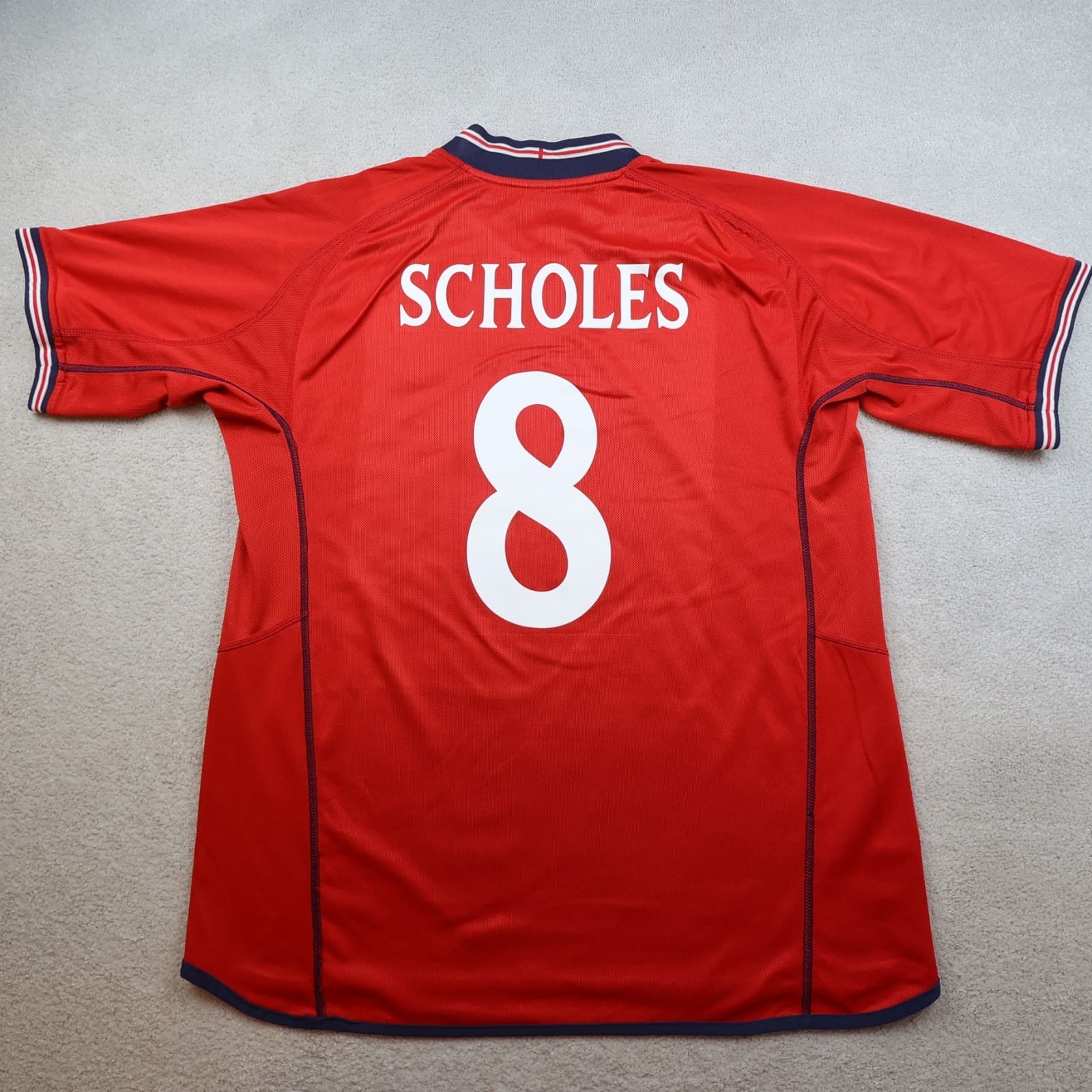 England Football Shirt Large Red Away Kit 2002 2004 Jersey Paul Scholes Umbro