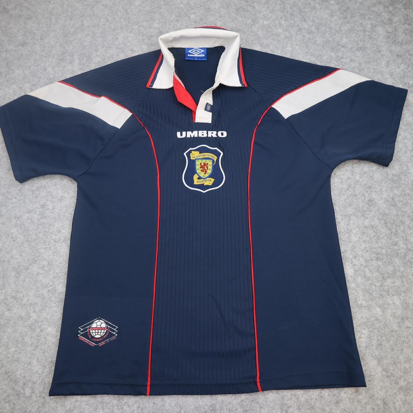 Vintage Scotland Home Shirt Mens Large Blue Football Umbro 1996 1998 Jersey