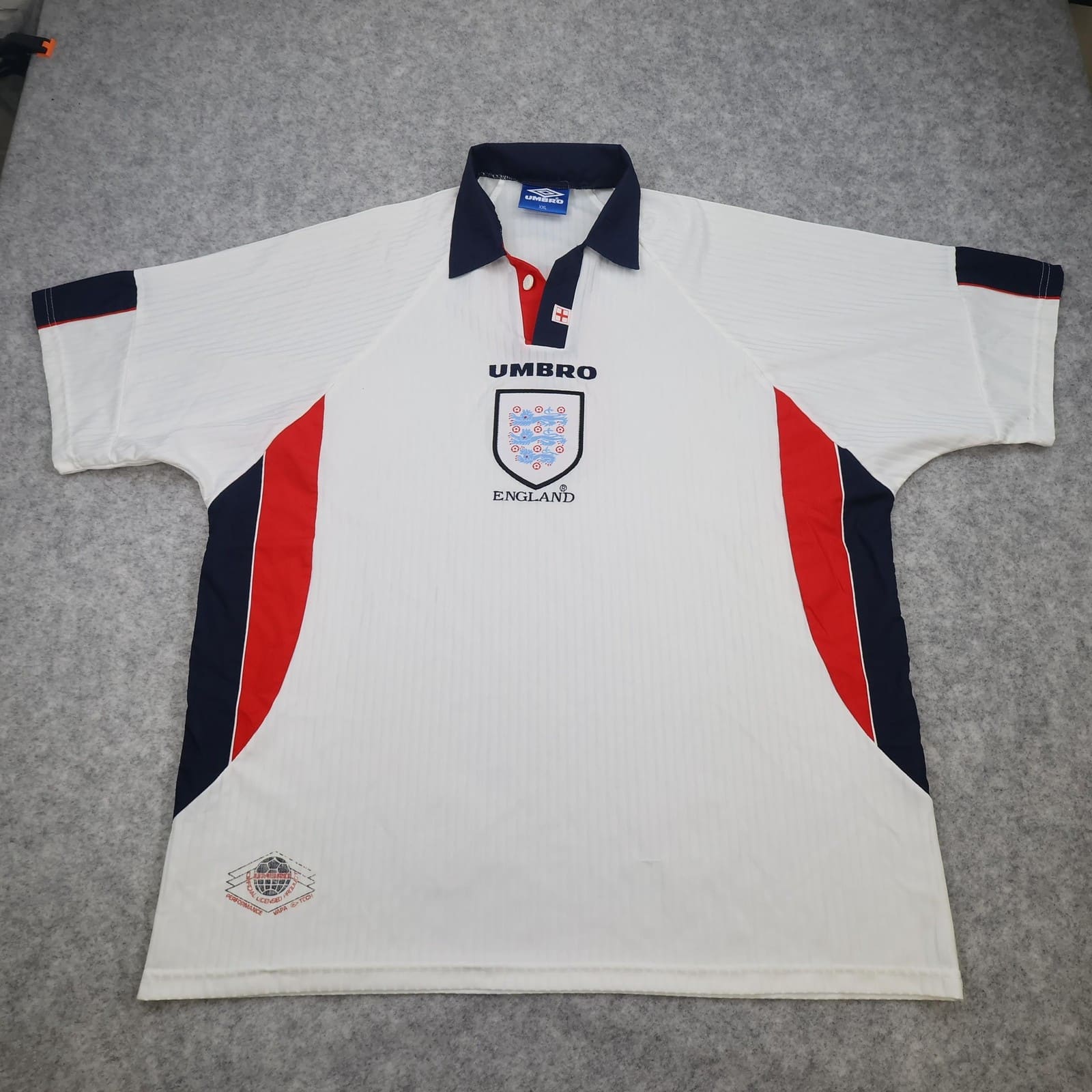 Vintage England Home Shirt Mens 2XL White 1998 1999 Umbro VAPA TECH Jersey 90s