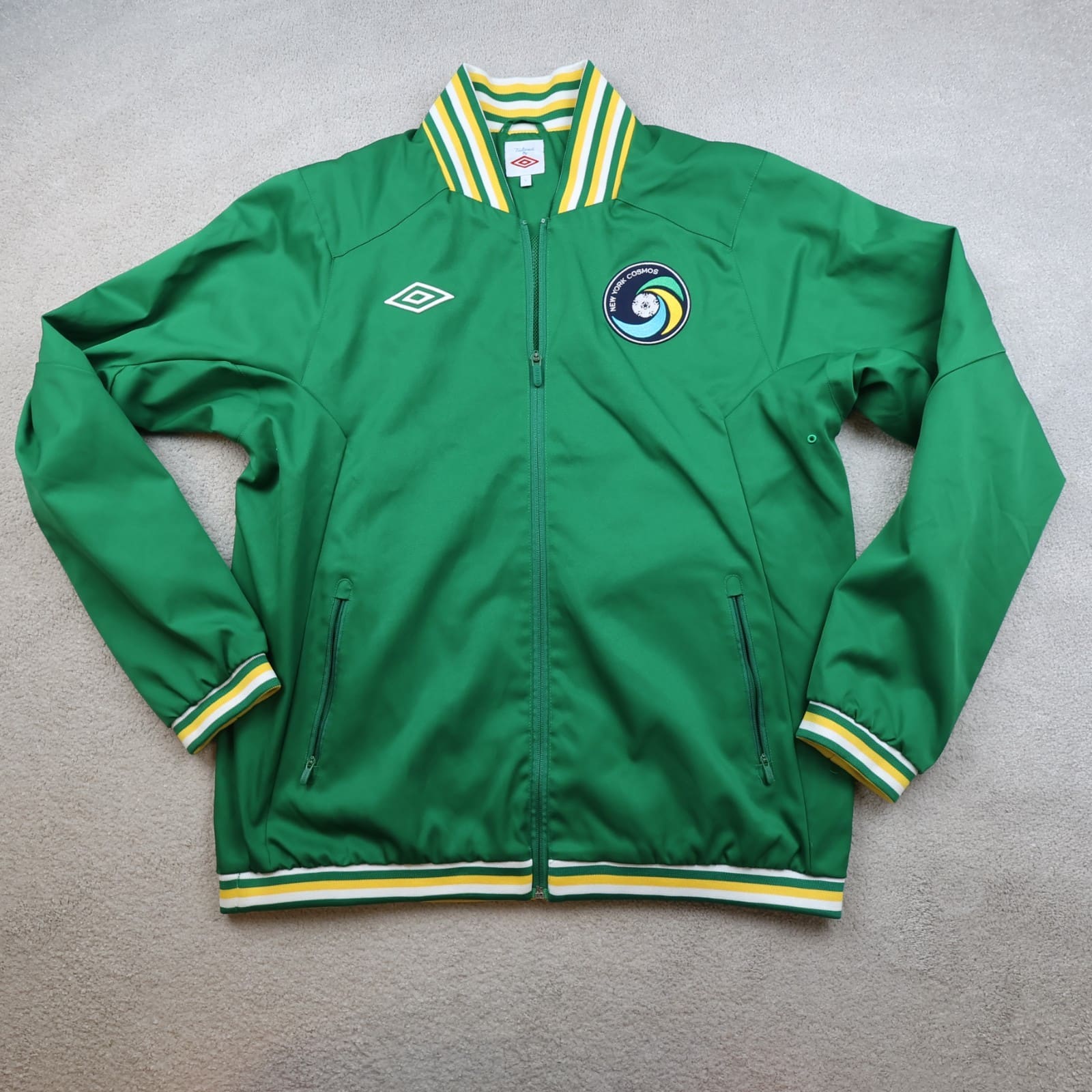 New York Cosmos Jacket Large Green Woven Anthem 2012 2013 Tracksuit Track Mens