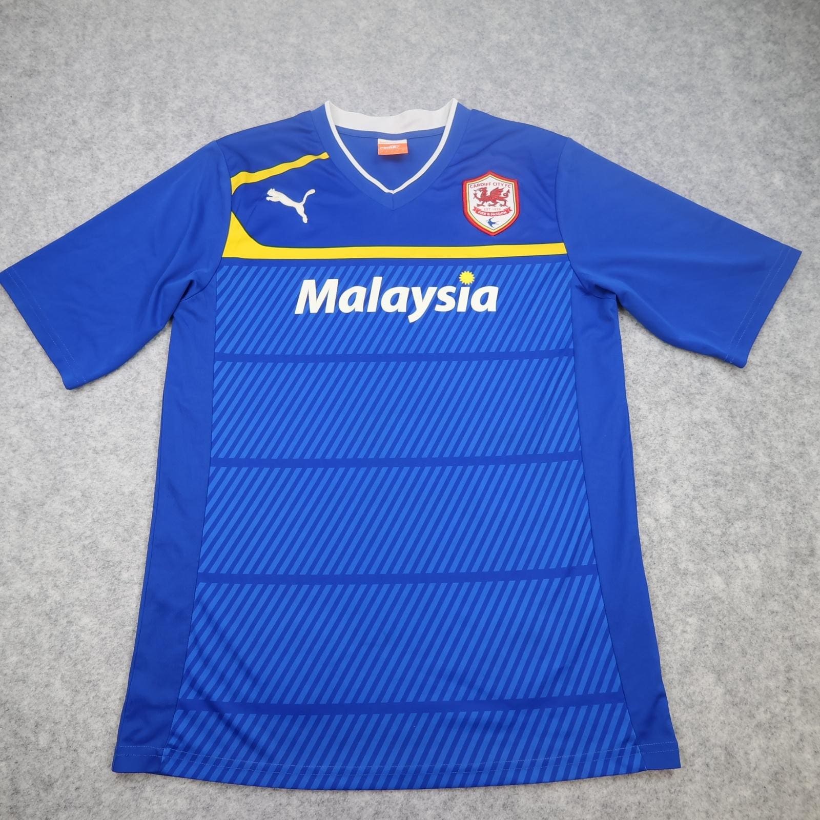 Cardiff City Shirt Mens Large Blue Away 2012 2013 Football Puma Soccer Jersey