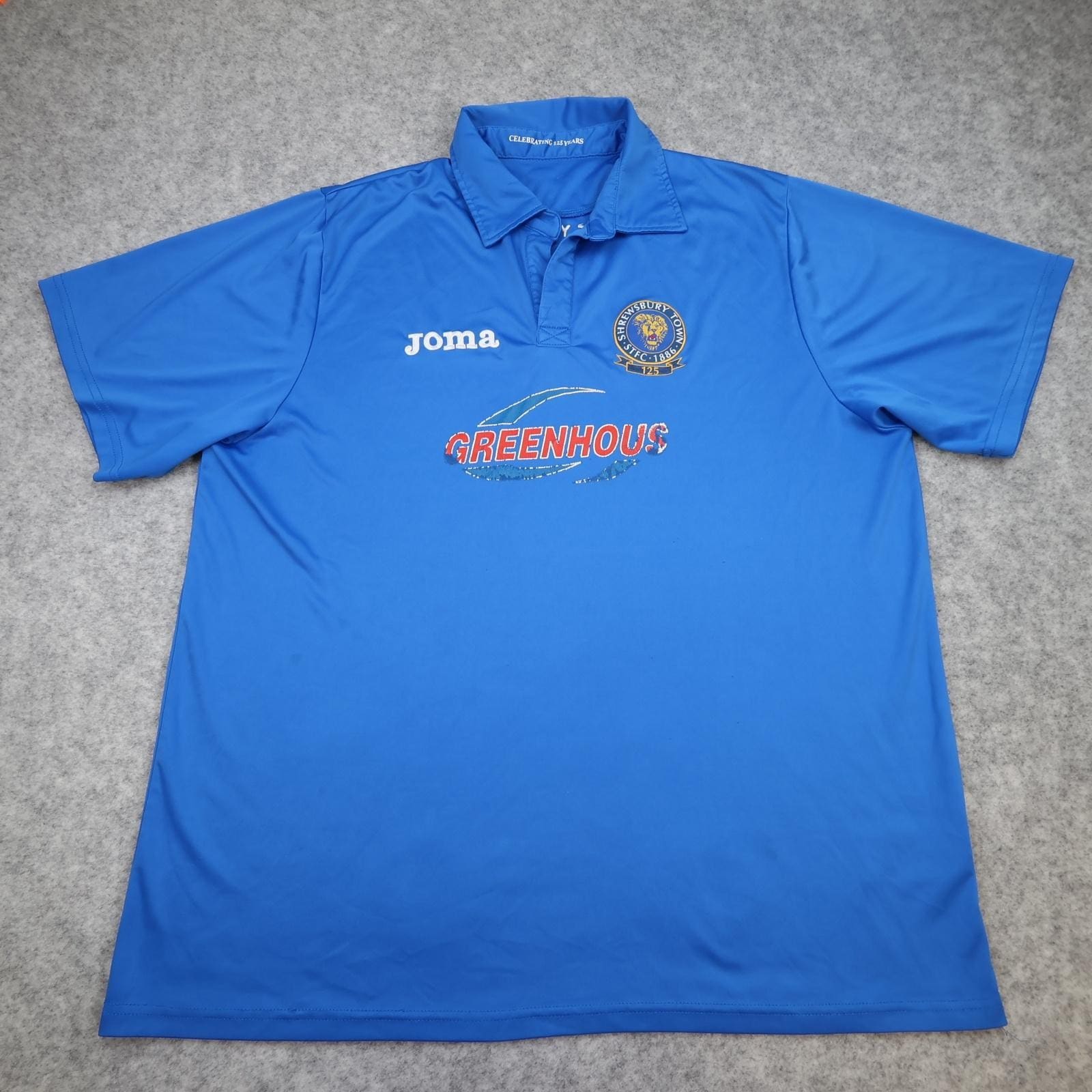 Shrewsbury Town Shirt Mens XL Blue 2010 2011 Home Joma Greenhous 125 Years