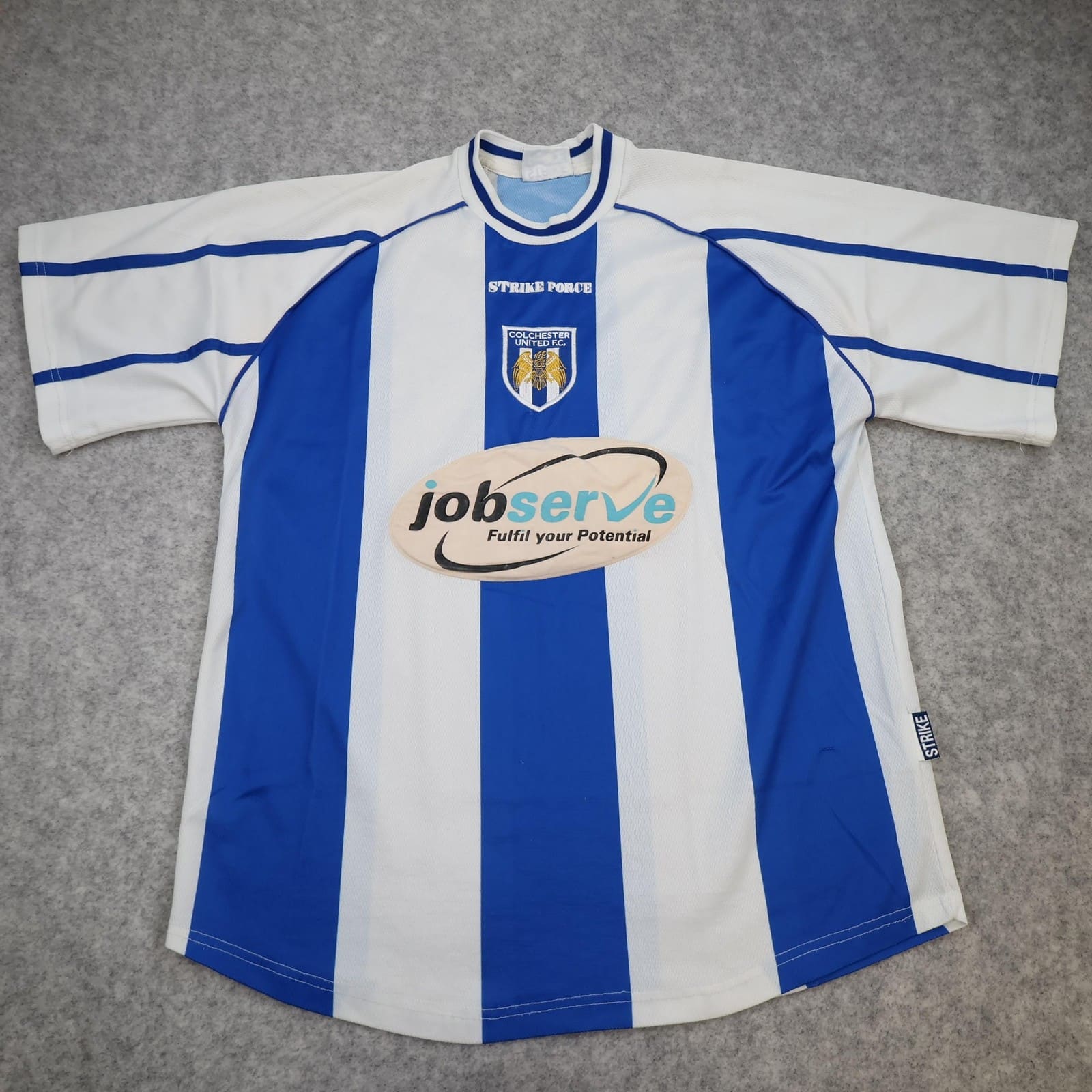 Colchester United Shirt Mens Large Home 2000 2002 Strike Force Jobserve Jersey