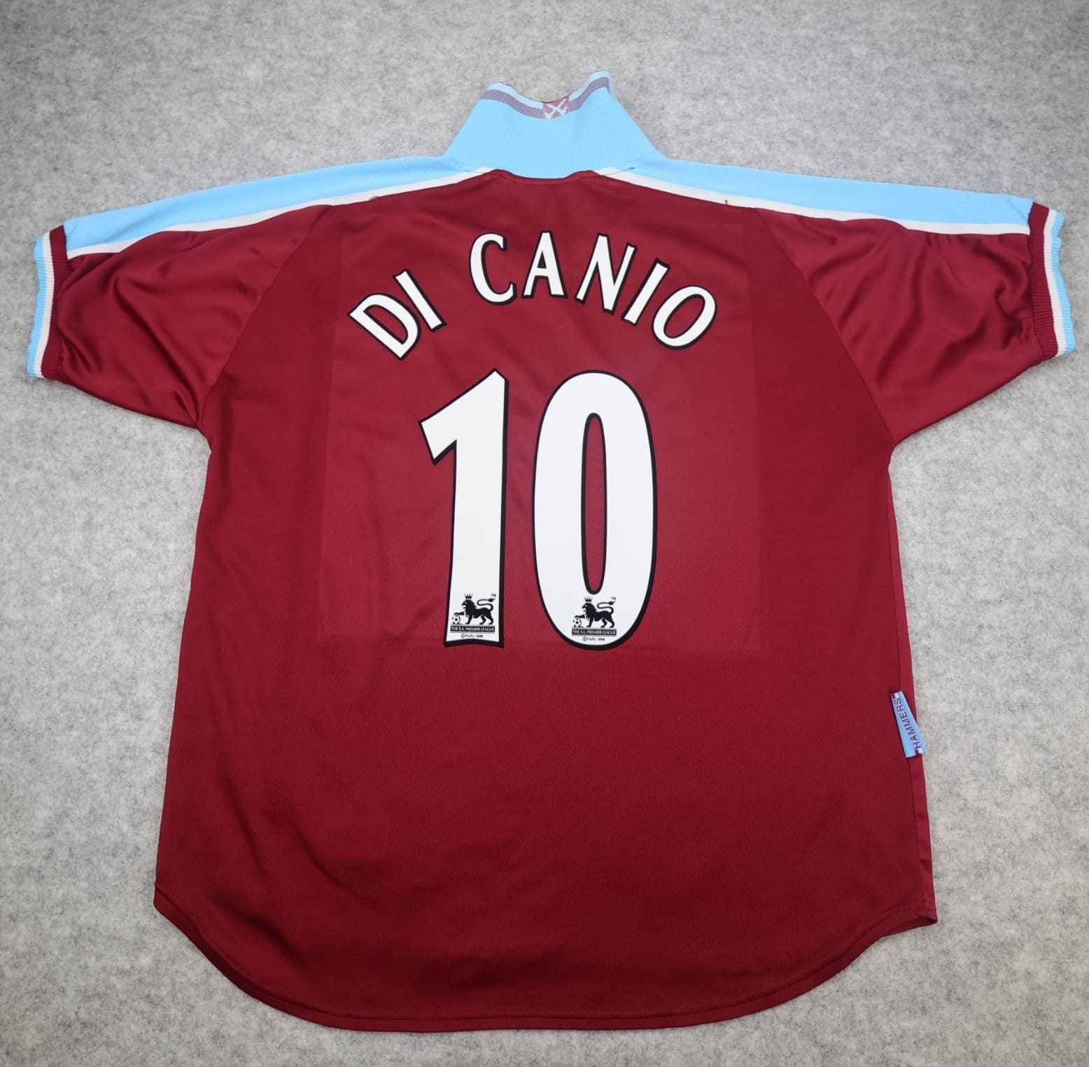 West Ham United Shirt 2XL Burgundy Home Kit 1999 2001 Dr Martens Di Canio Jersey