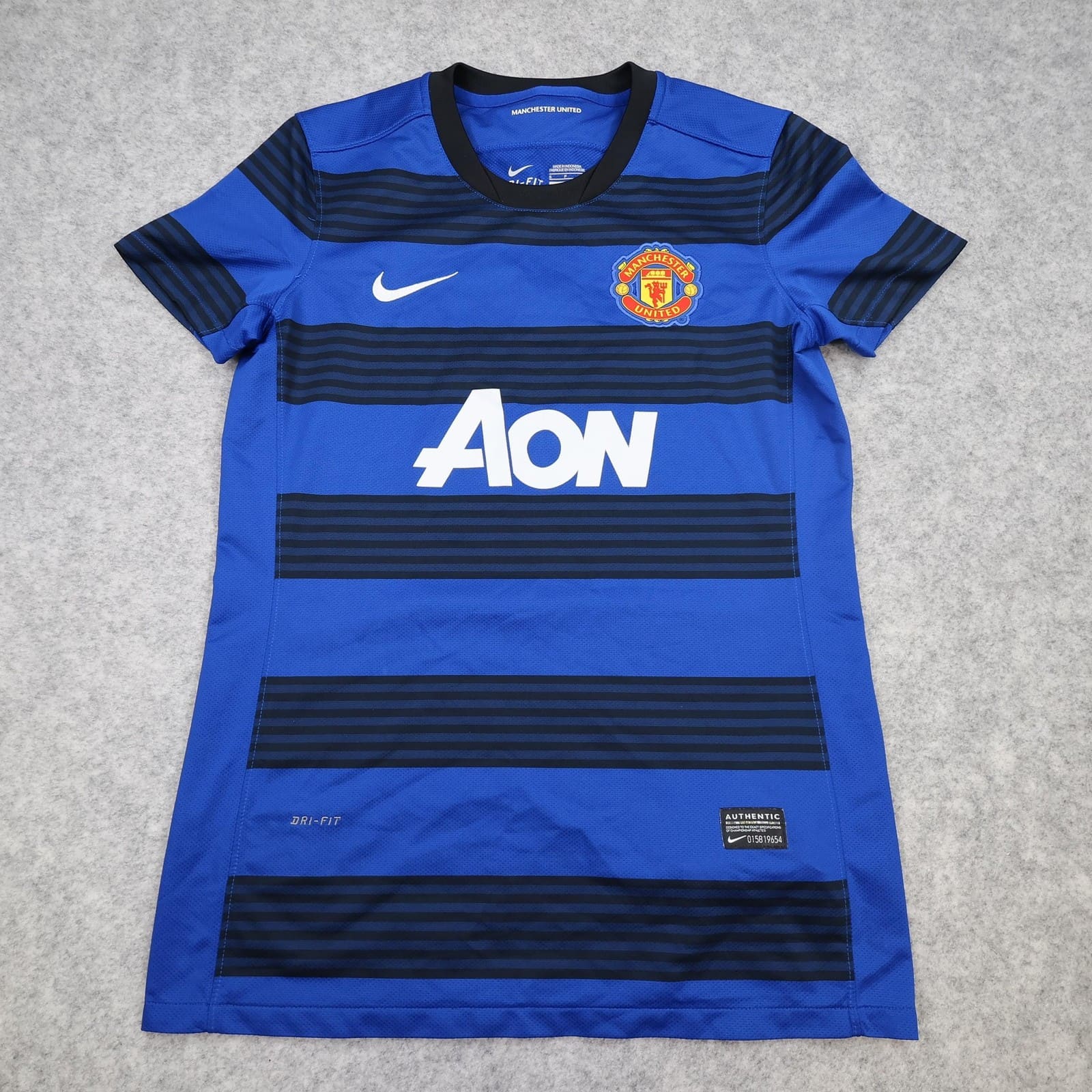 Manchester United Away Shirt Womens Small Size 10-12 Blue 2011 2012 Nike Jersey