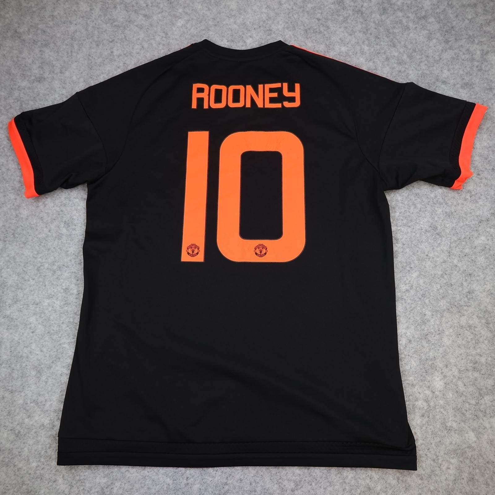 Manchester United Shirt Mens Large Black 3rd Kit 2015 2016 Adidas Rooney 10