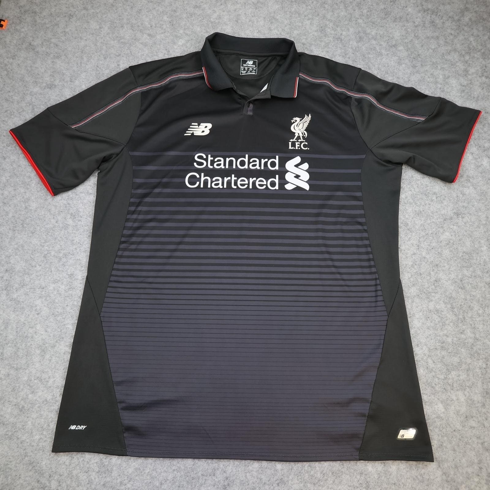 Liverpool Shirt Mens XXL Black 3rd Kit 2015 2016 Football New Balance Jersey
