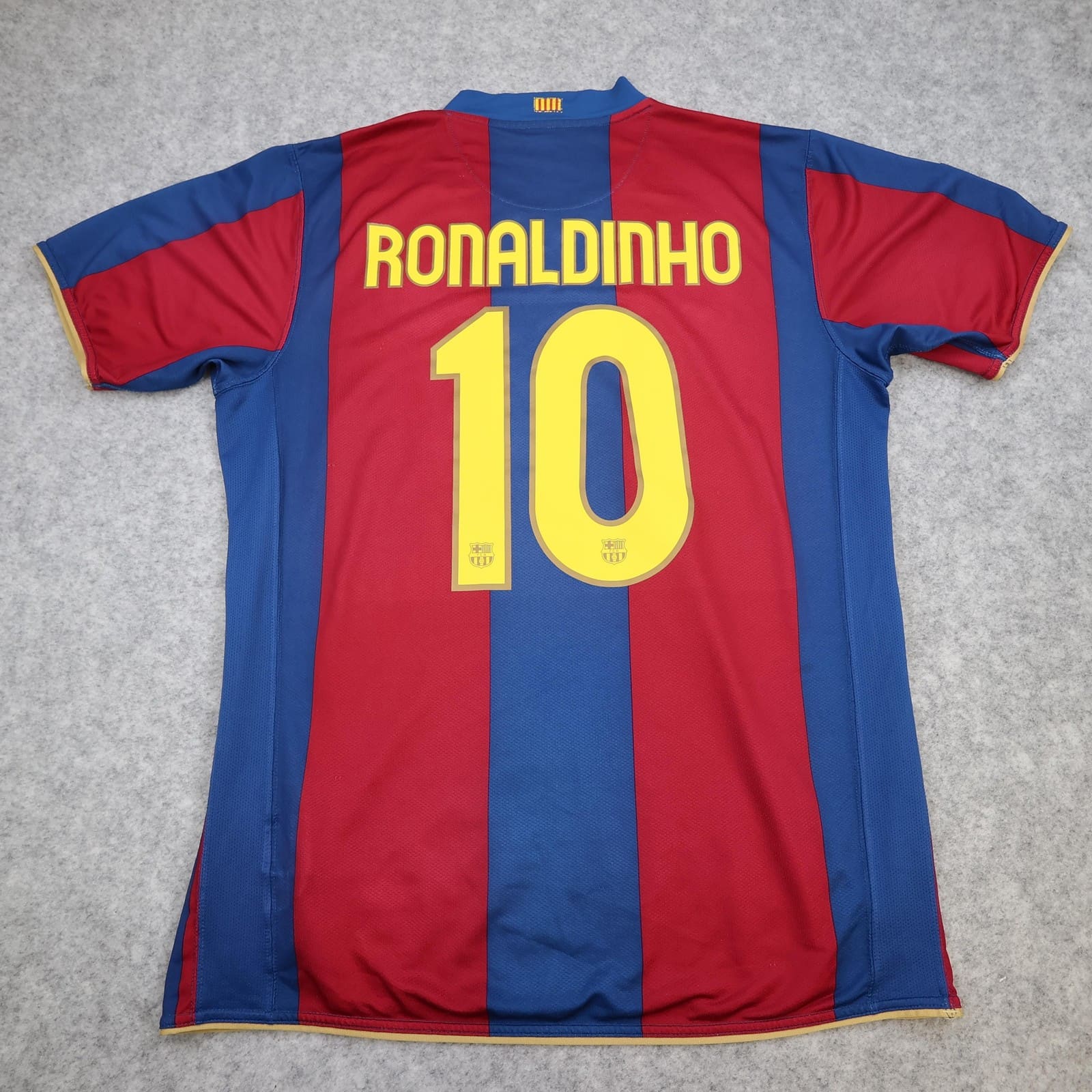 Barcelona Shirt Mens Large Red Blue Home 2007 2008 Football Nike Ronaldinho 10