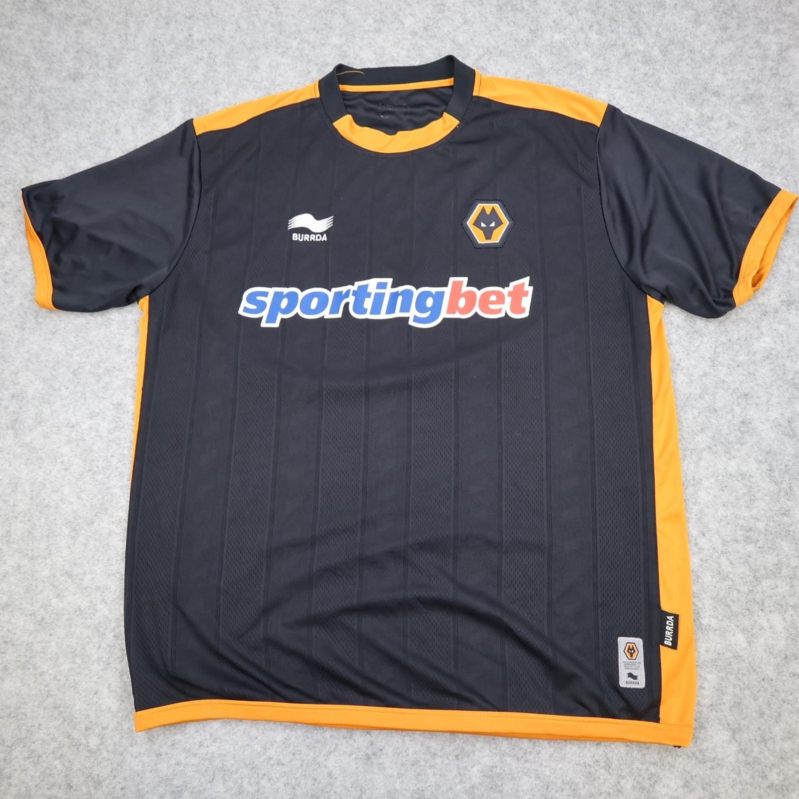Wolverhampton Wanderers Shirt Mens XL Black Away 2010 2012 Burrda Sportingbet