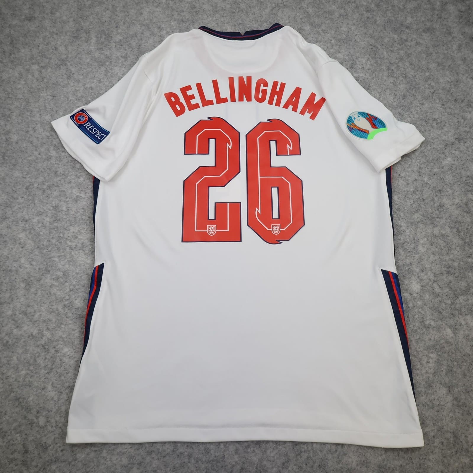 England Home Shirt Mens Large White Euro 2020 2021 Final Nike Bellingham 26