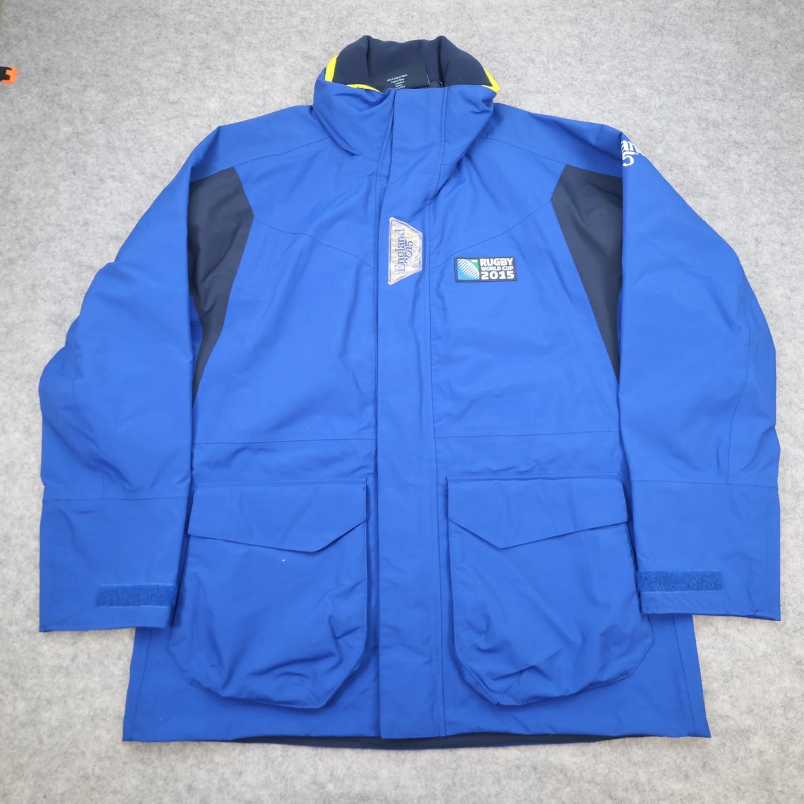Vintage England Rugby Jacket Large Blue Rain Coat Waterproof Musto 2015