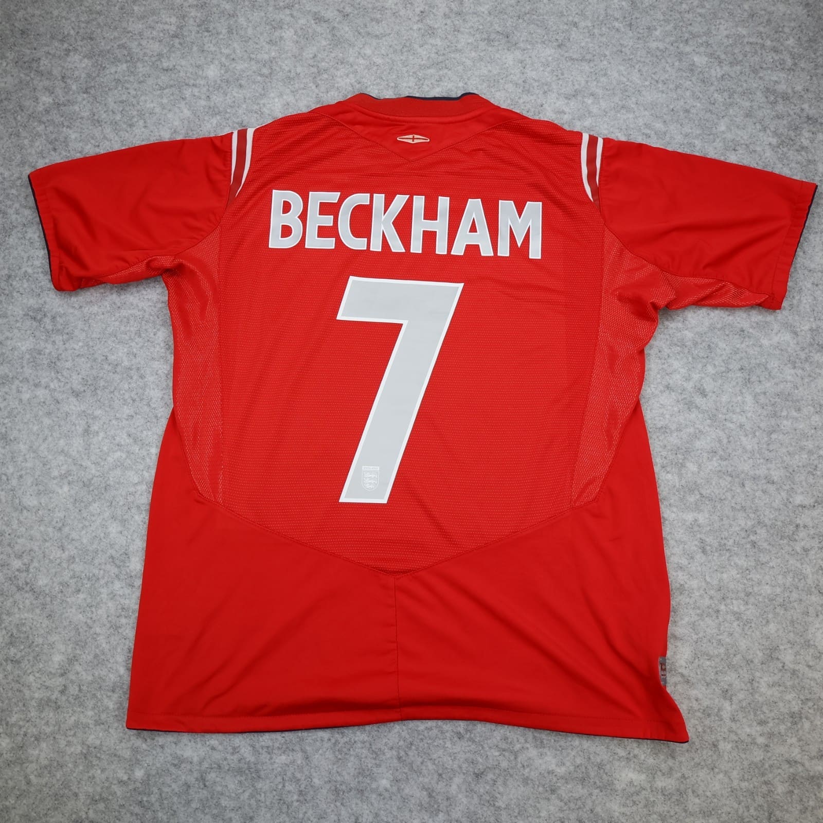England Football Shirt Large Red Away Euro 2004 2006 Jersey David Beckham