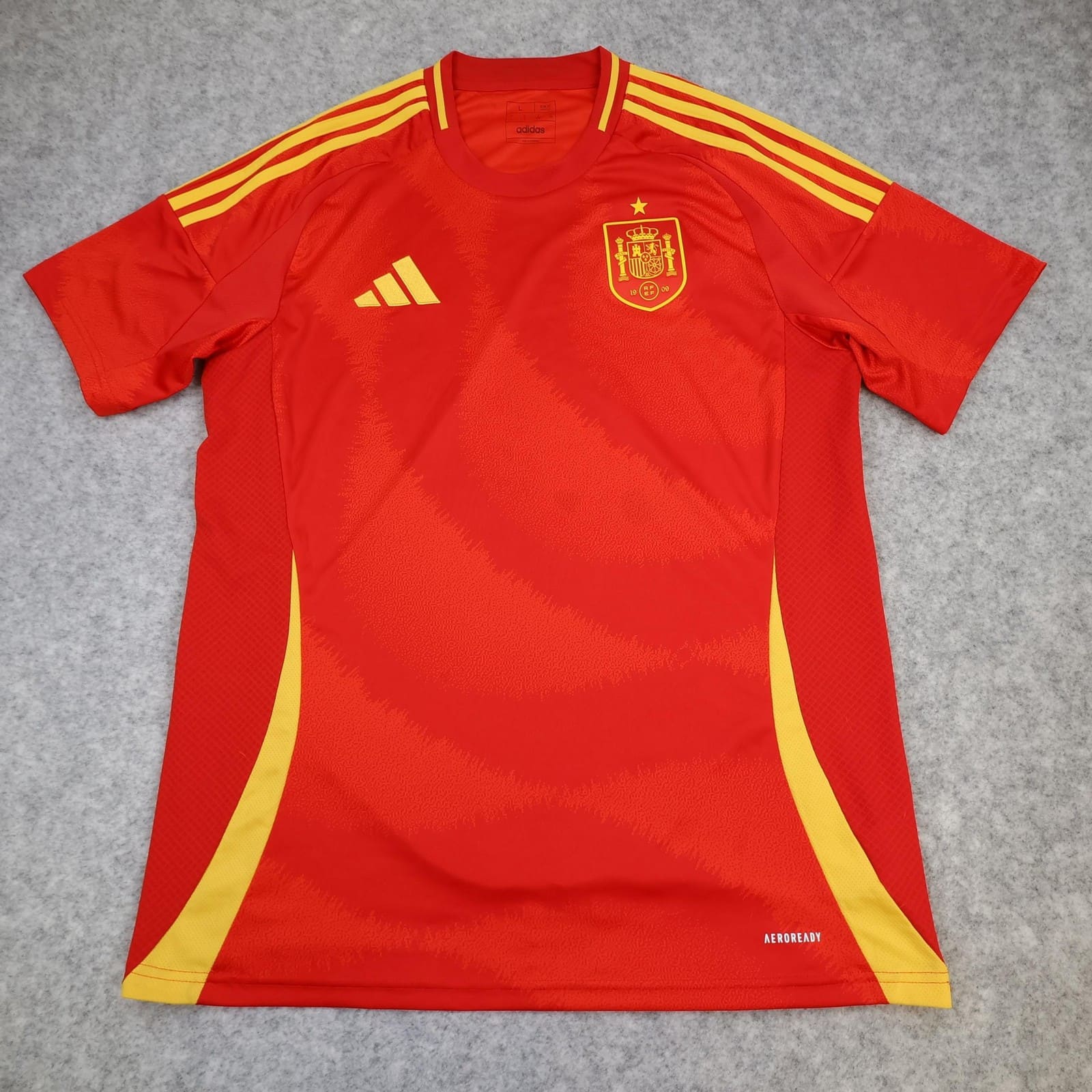 Spain Home Shirt Mens Large Red 2024 2025 Football Adidas Soccer Jersey