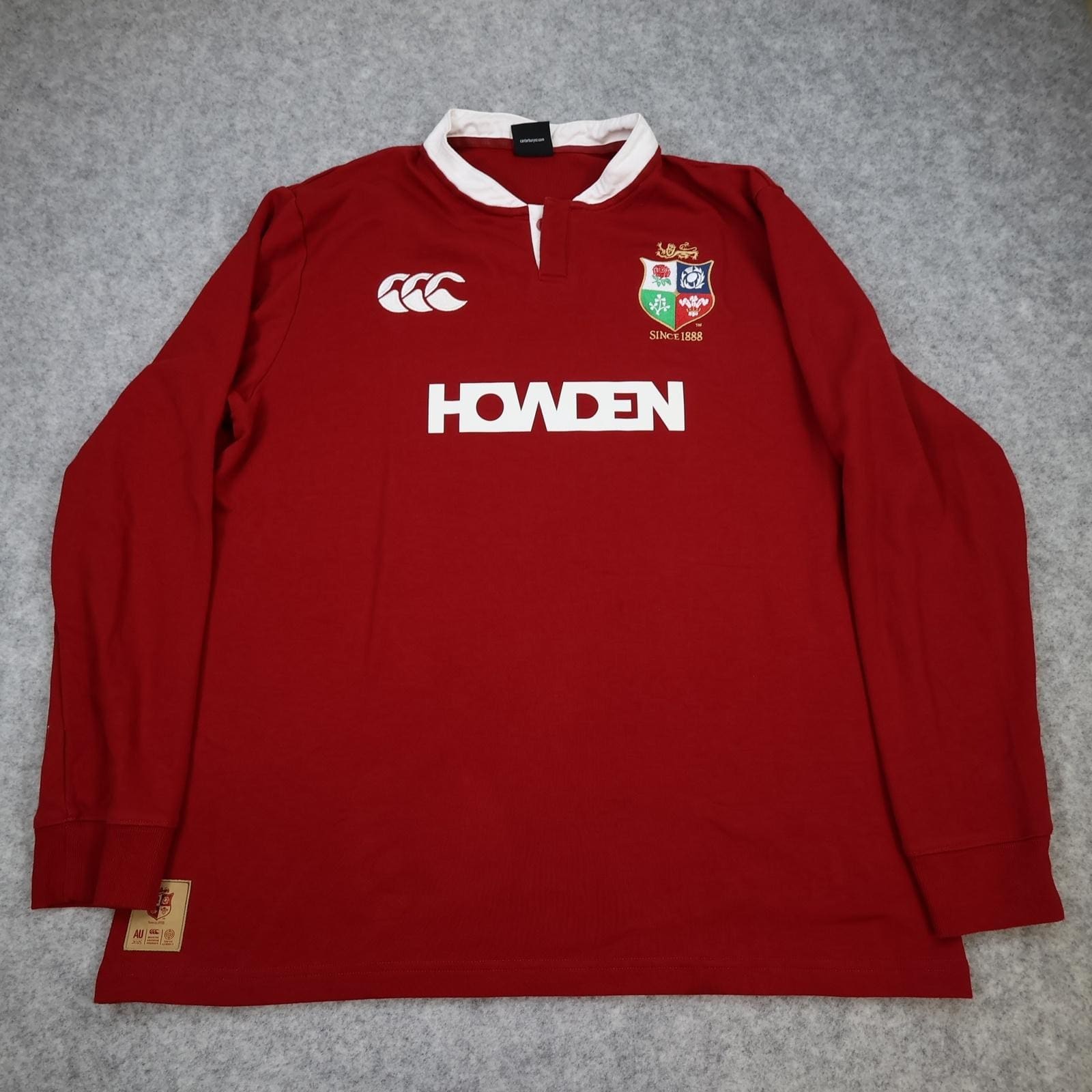 British & Irish Lions Shirt Mens 2XL Red Rugby Union Canterbury Howden 2025