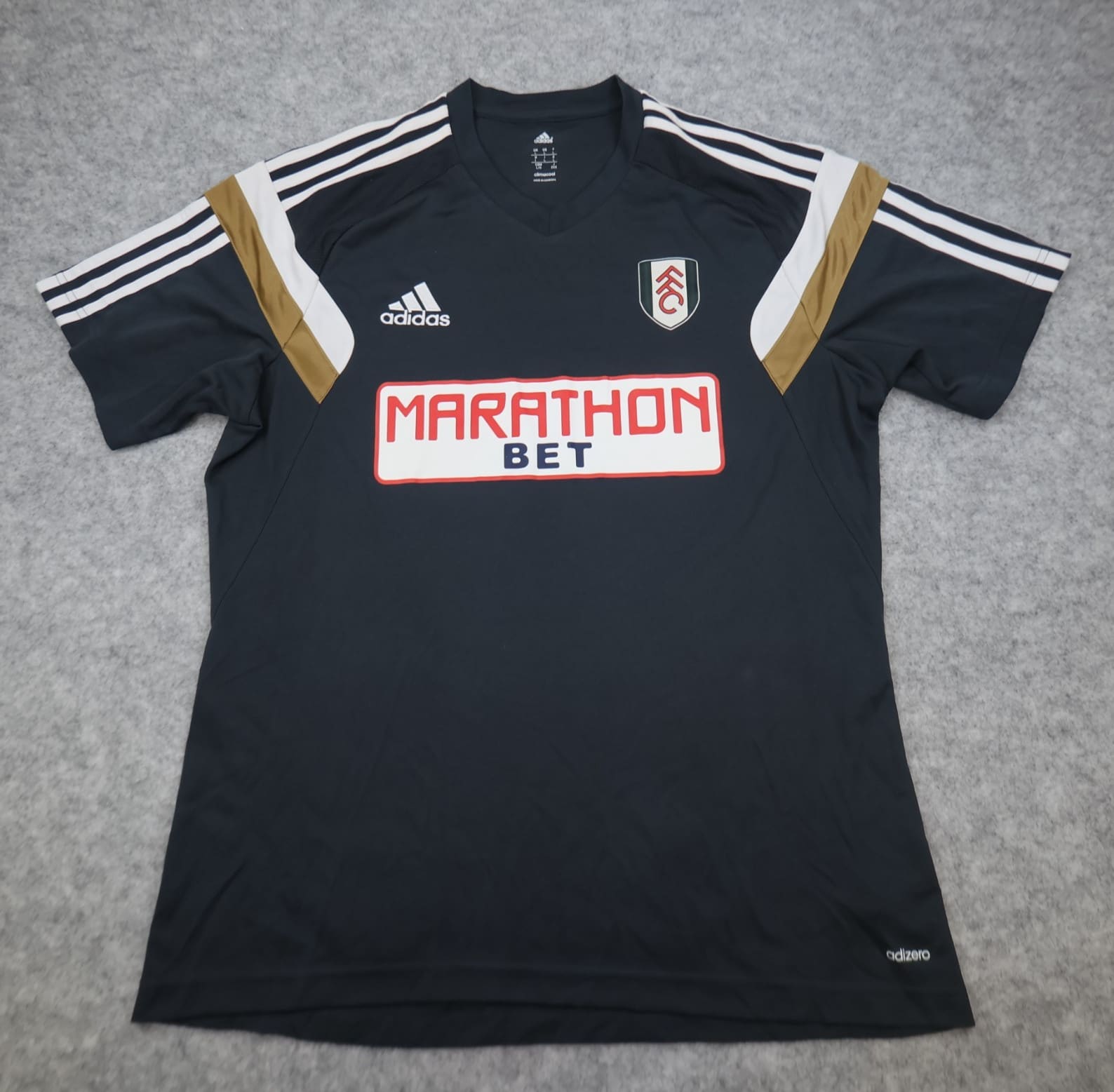 Fulham FC Shirt Large Black Training Kit 2012 2013 Adidas Jersey Training shirt