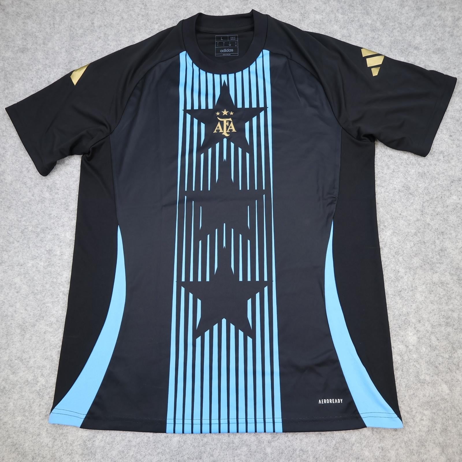 Argentina Training Shirt Mens Large Black 2024 Football Soccer Adidas Jersey