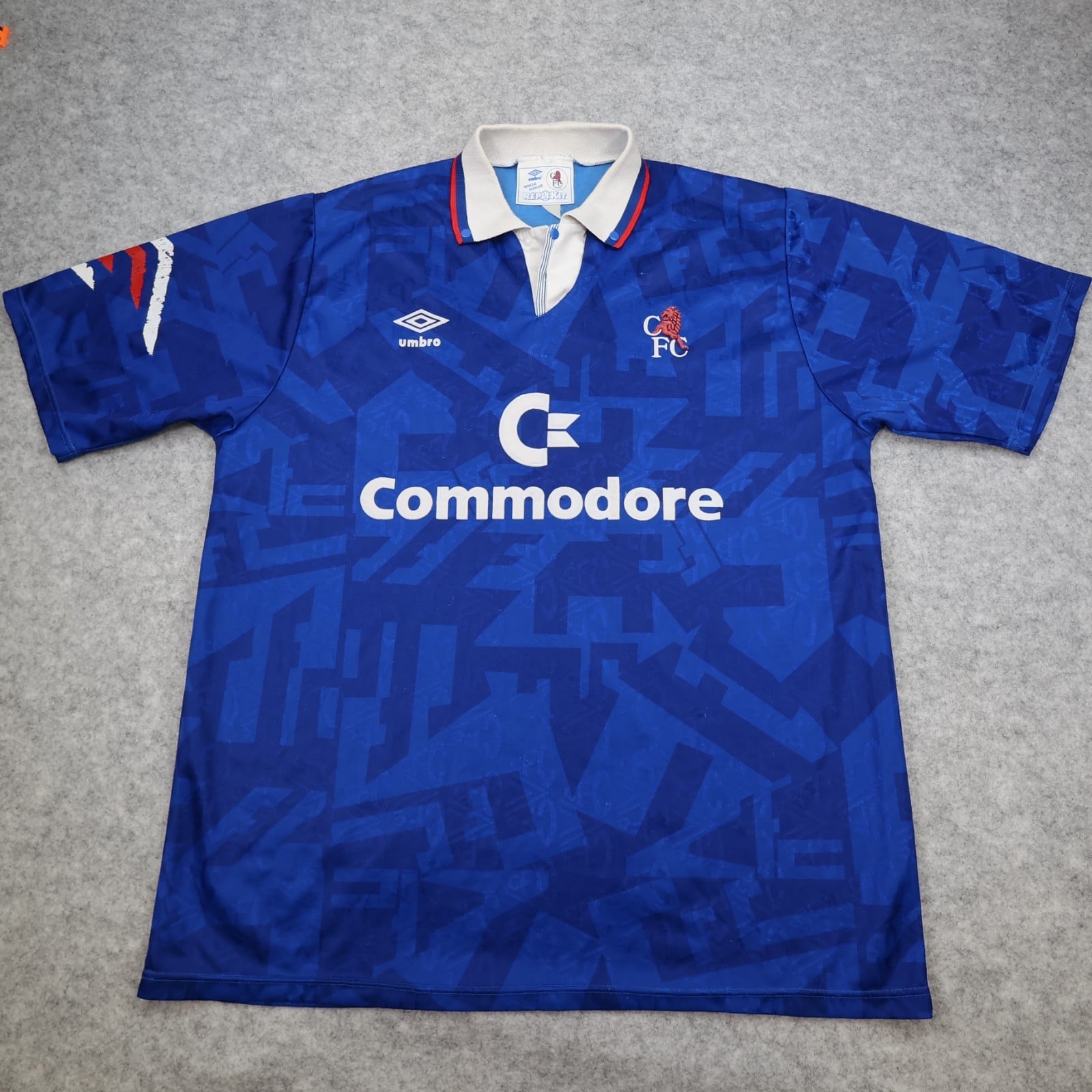 Vintage Chelsea Shirt Large Blue Home Shirt 1991 1993 Umbro Commodore Jersey