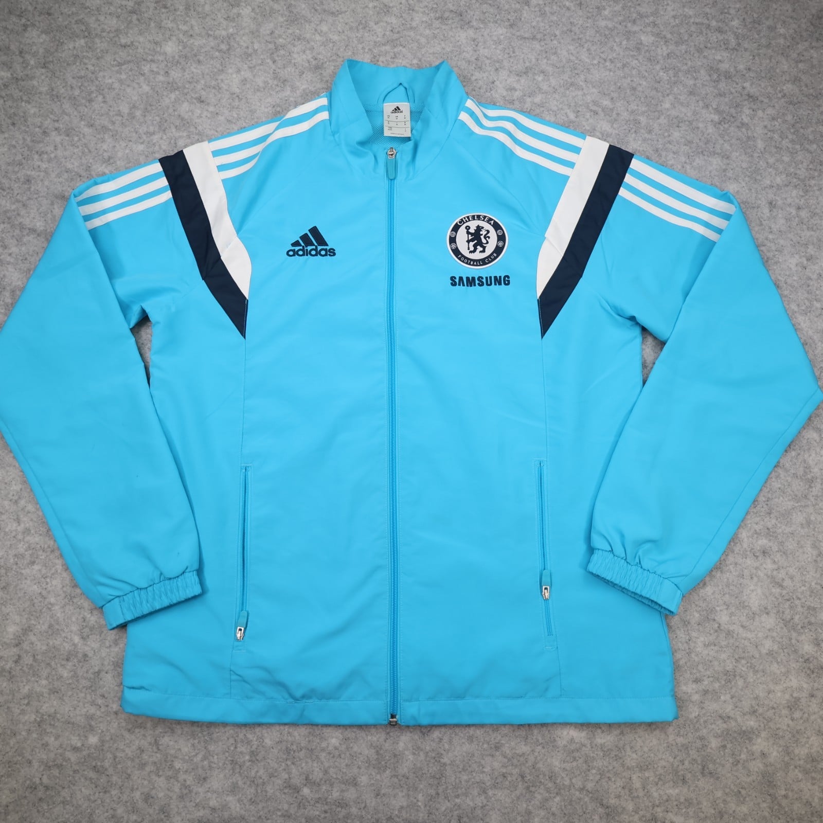 Chelsea Football Jacket Medium Blue Tracksuit Jacket Adidas 2014 2015 Zipped