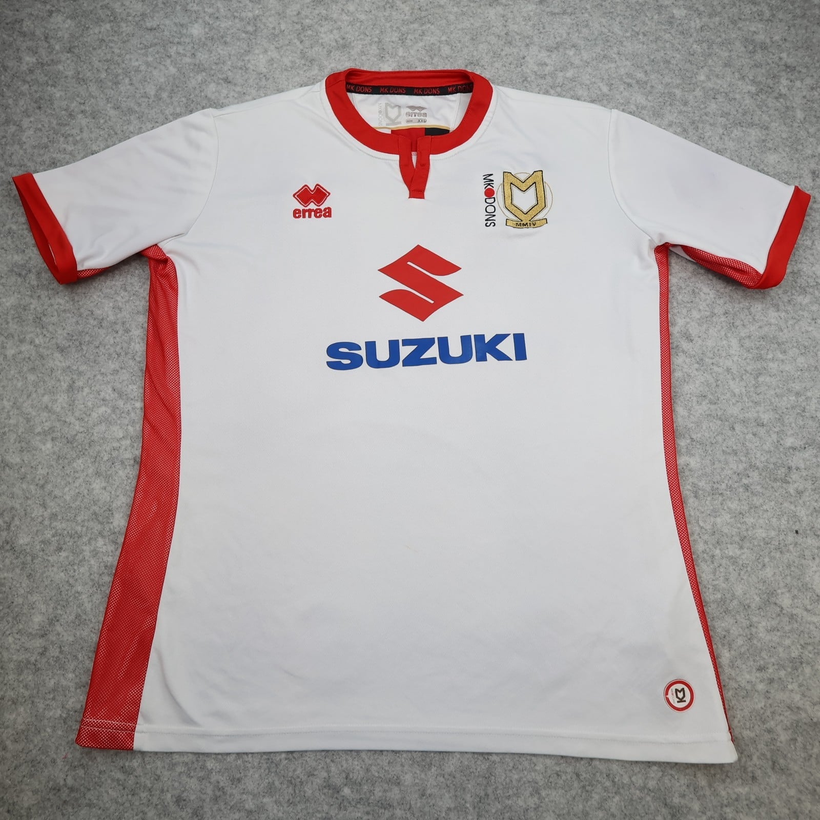 Mk Dons Shirt 2XL White 2017 2018 Errea Soccer Jersey Football Dons