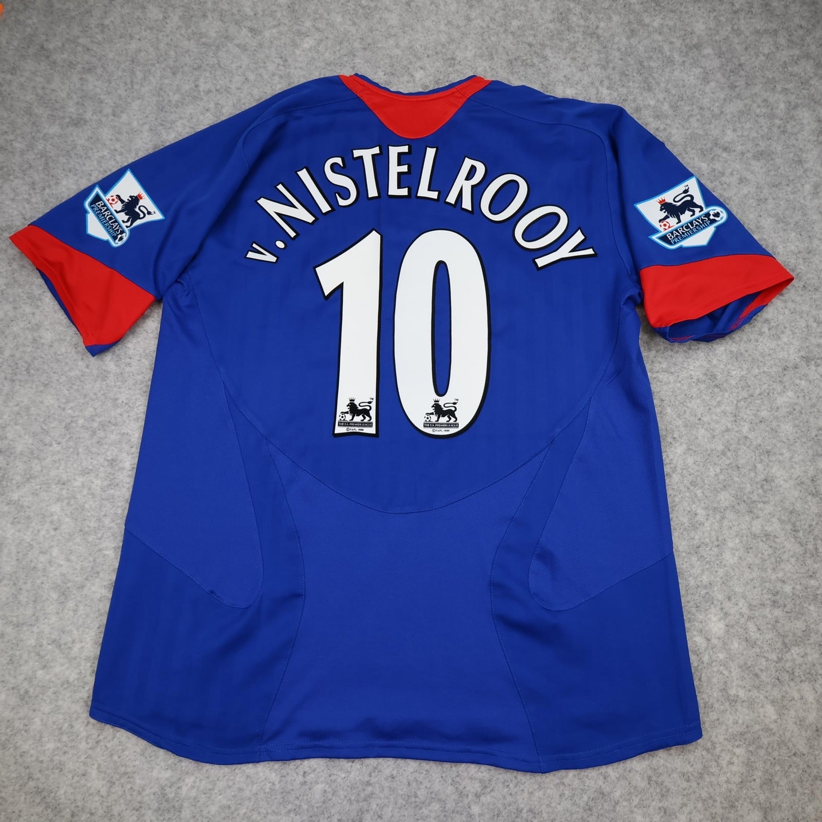 Manchester United Shirt Mens Large Blue Away Kit 2004 2006 Nike Van Nistelrooy