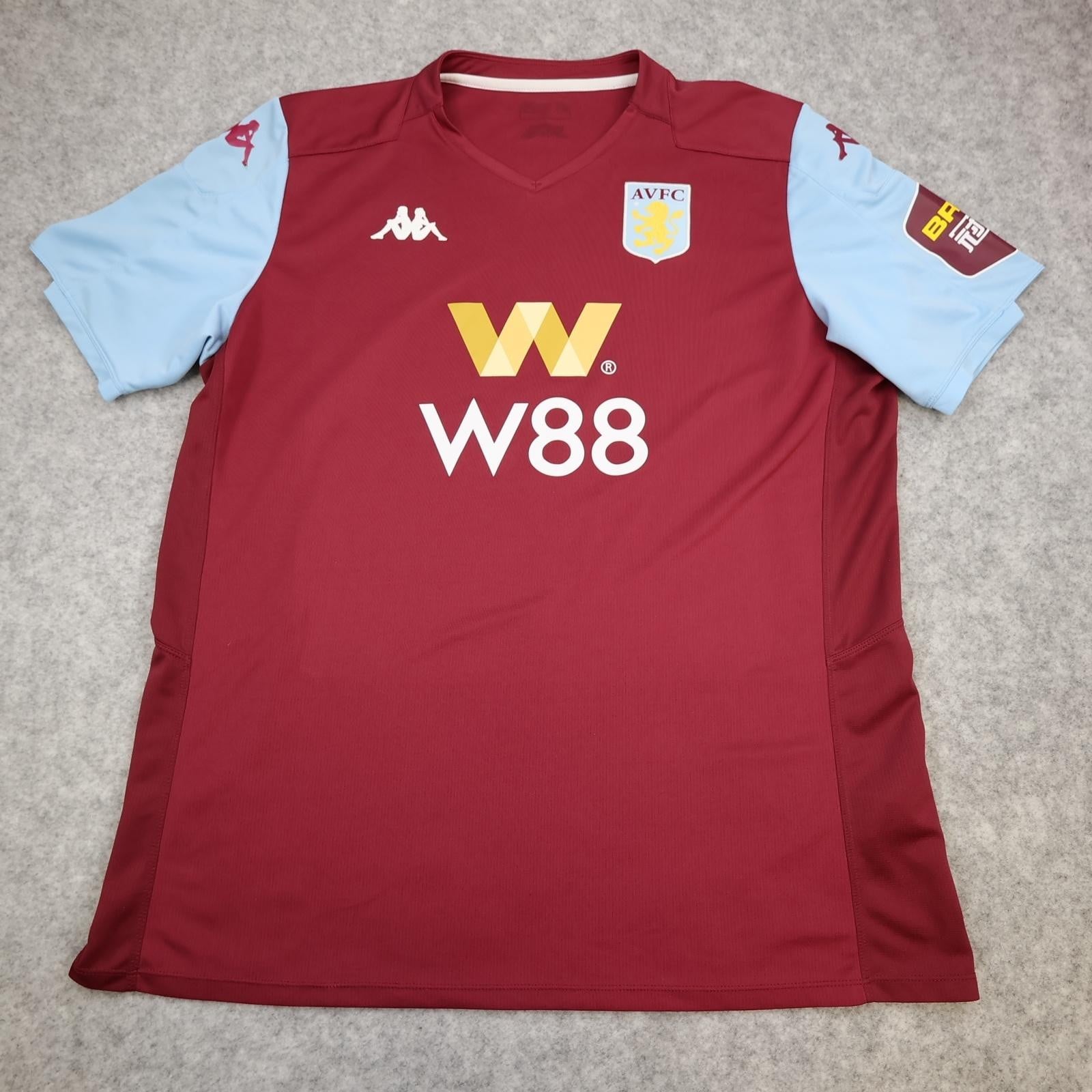 Aston Villa Shirt Mens XL Red Home 2019 2020 EPL Football Kappa W88 Jersey