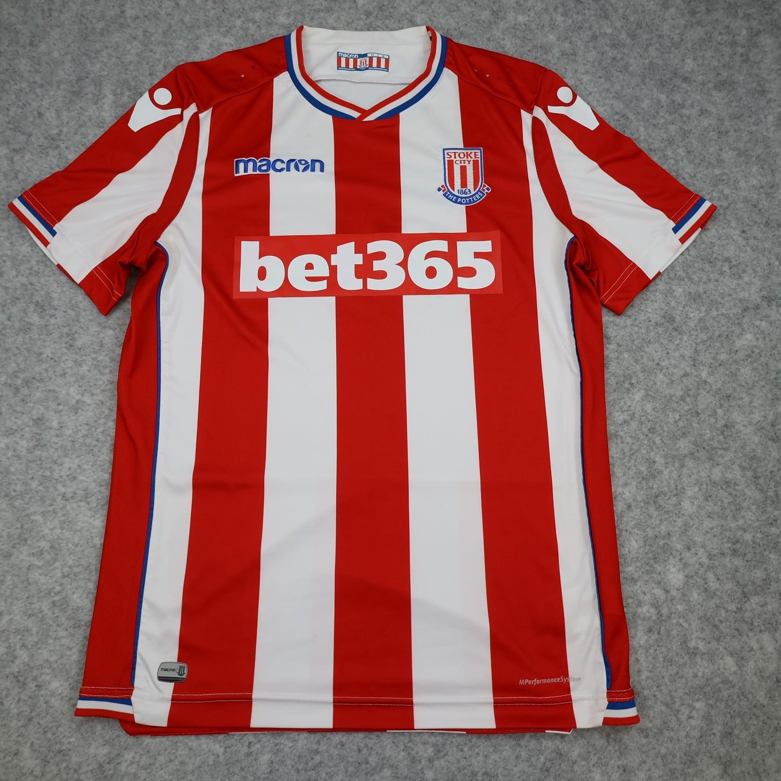Stoke City Shirt Mens Medium Red Home Kit 2017 2018 Macron Jersey Soccer Jersey