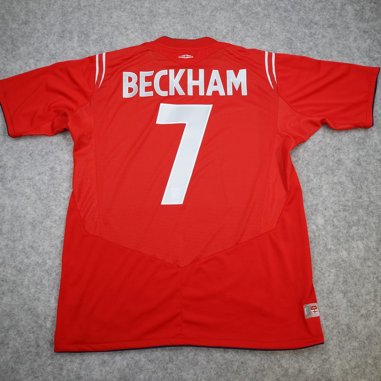 Vintage England Away Shirt Mens Medium Red 2004 2006 Football Umbro Beckham 7
