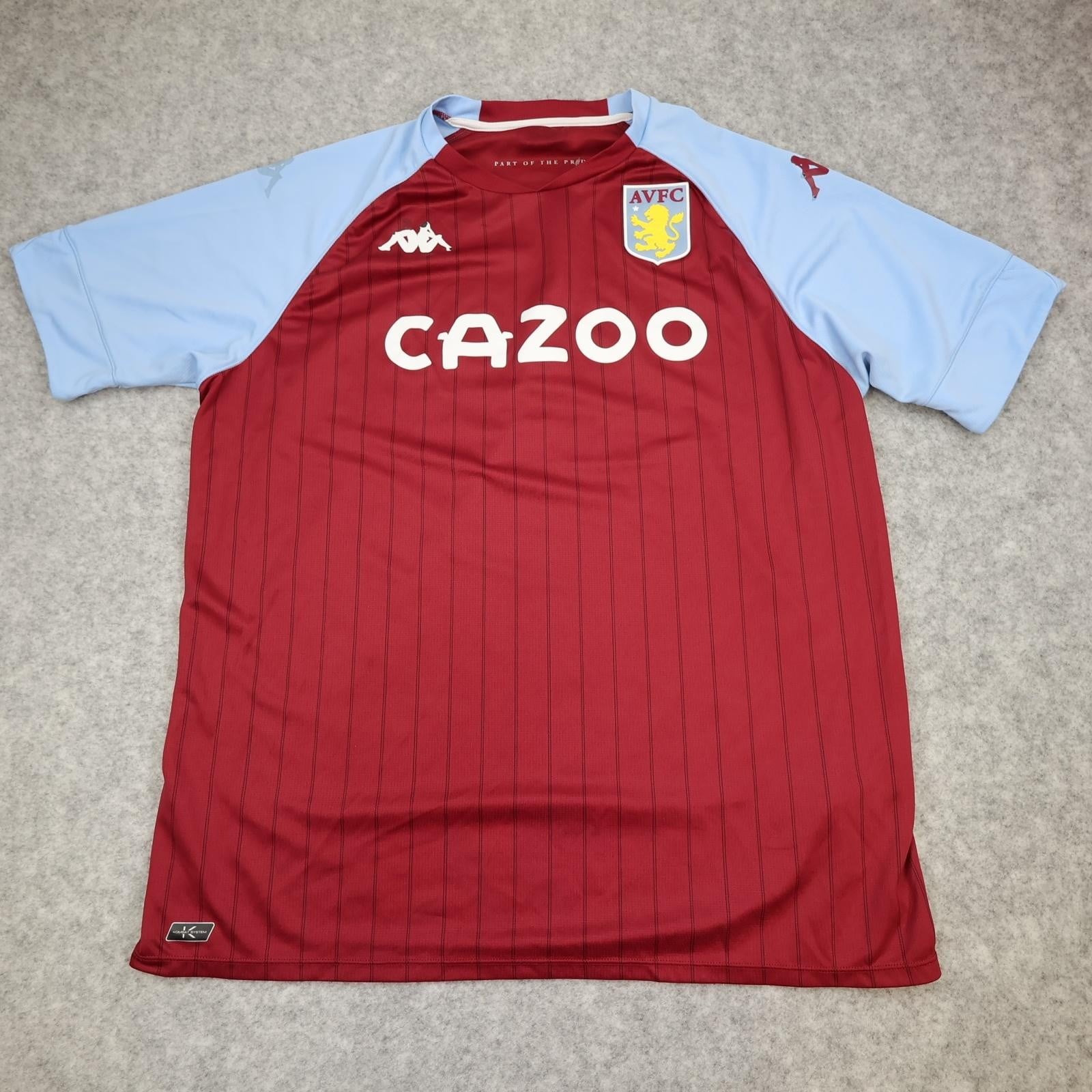 Aston Villa Shirt Mens 3XL Red Home 2020 2021 Football Kappa Cazoo Jersey