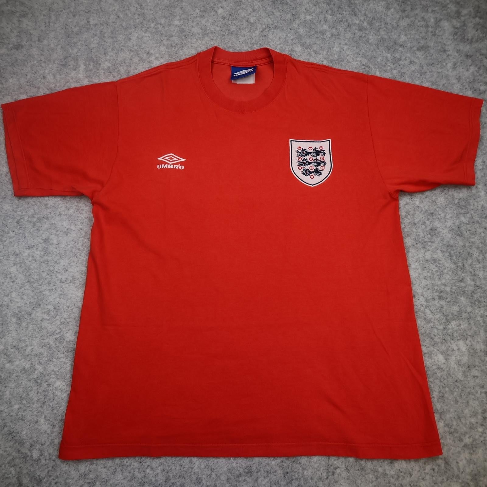 England Shirt Mens Medium Red Retro Football Umbro 1970 Away 2000's Retro