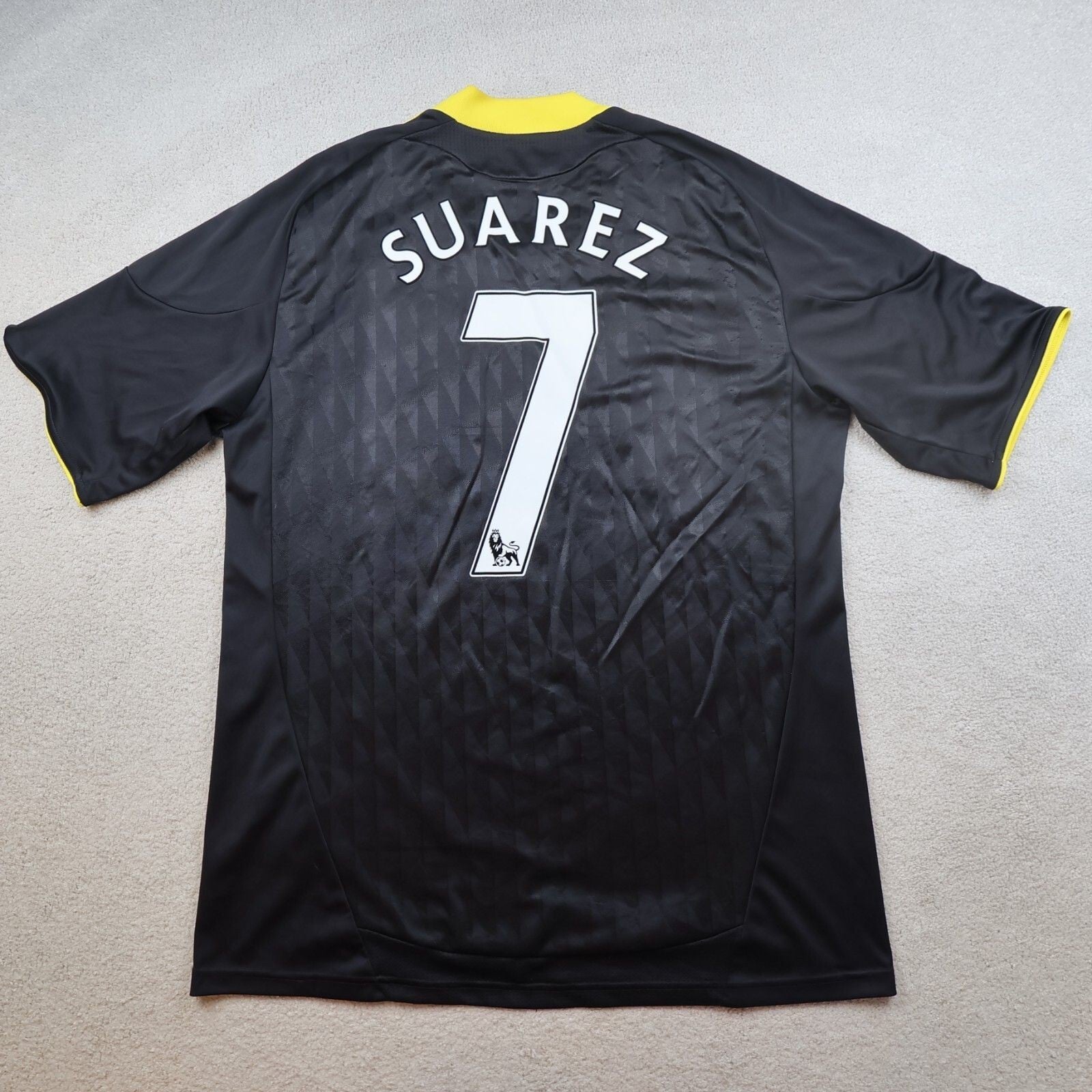 Liverpool Shirt Large Black Away Kit 2010 2011 Adidas Soccer Jersey Luis Suarez