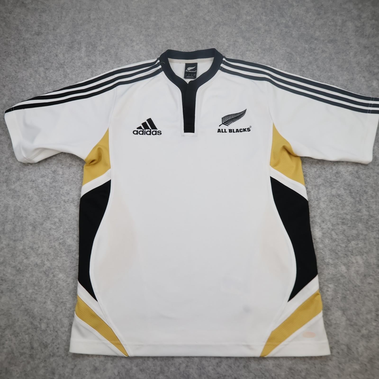 New Zealand All Blacks Shirt Mens Medium White Rugby Adidas 2008 Jersey Training