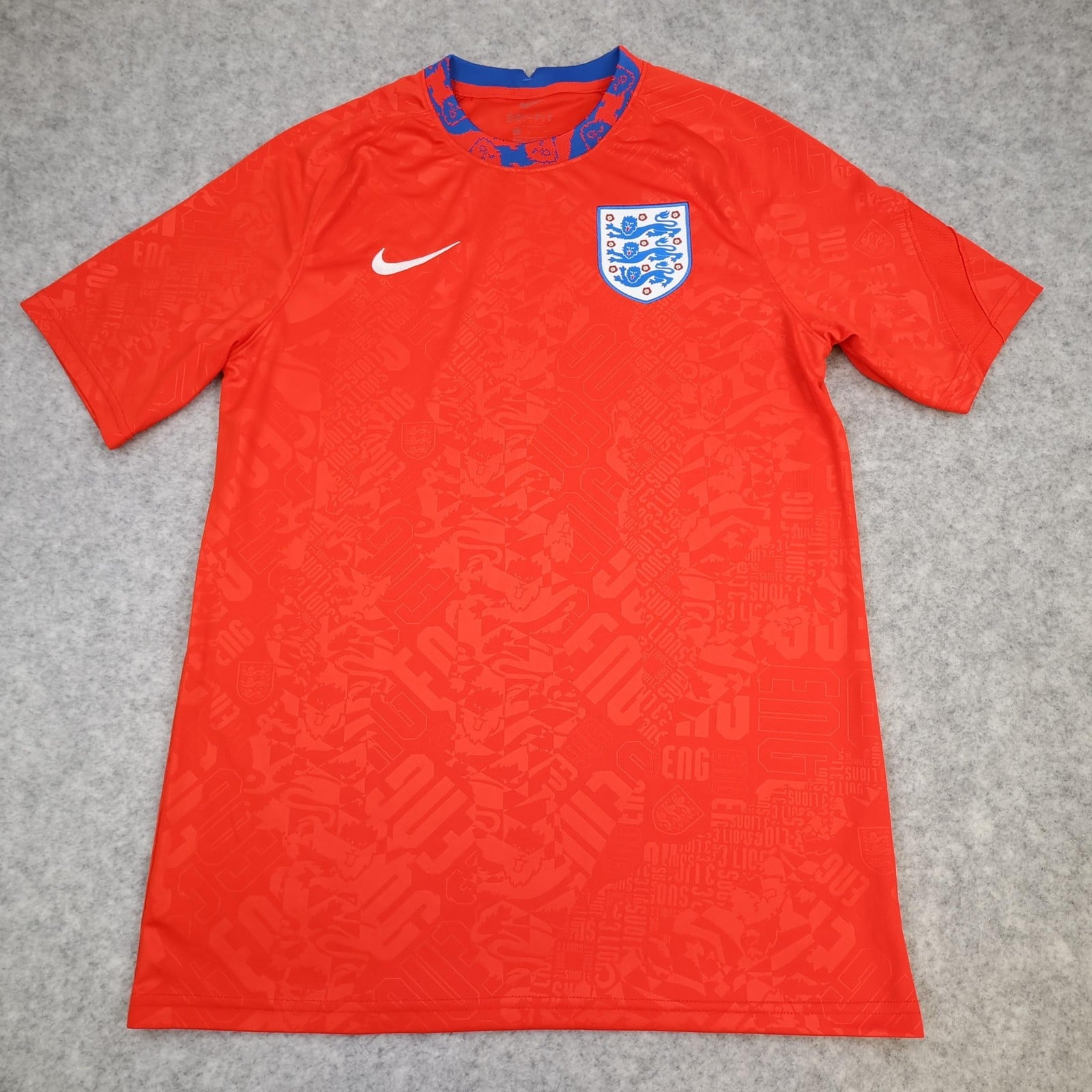 England Training Shirt Mens Medium Red 2020 2021 Nike Dri Fit Soccer Jersey