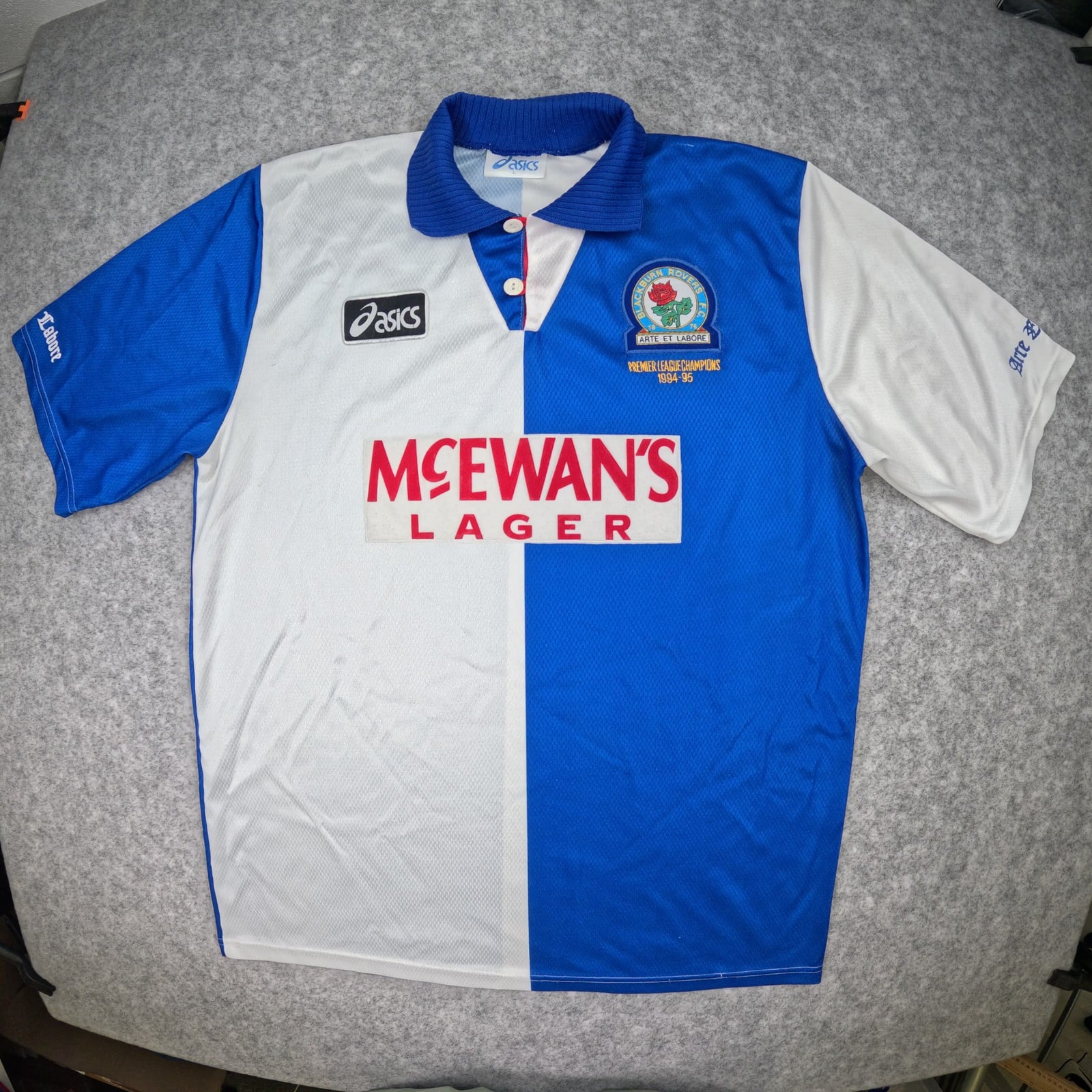 Blackburn Rovers Football Shirt Large 1994 1995 Asics Premier League Champions