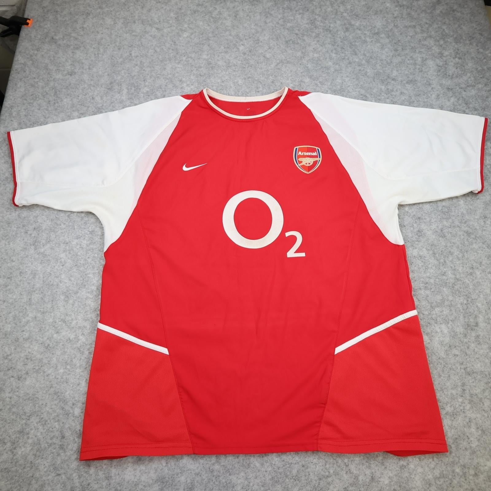 Vintage Arsenal Shirt Mens 2XL Red Home 2002 2004 EPL Football Nike O2 Vieira 4