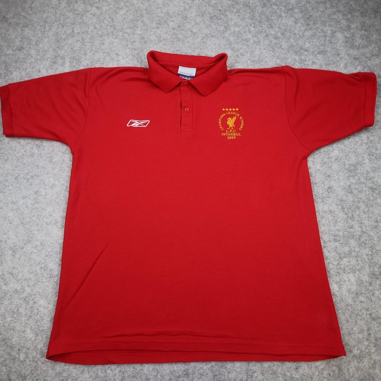 Vintage Liverpool Shirt Mens Large Red 2005 Reebok UCL Winners Istanbul Polo