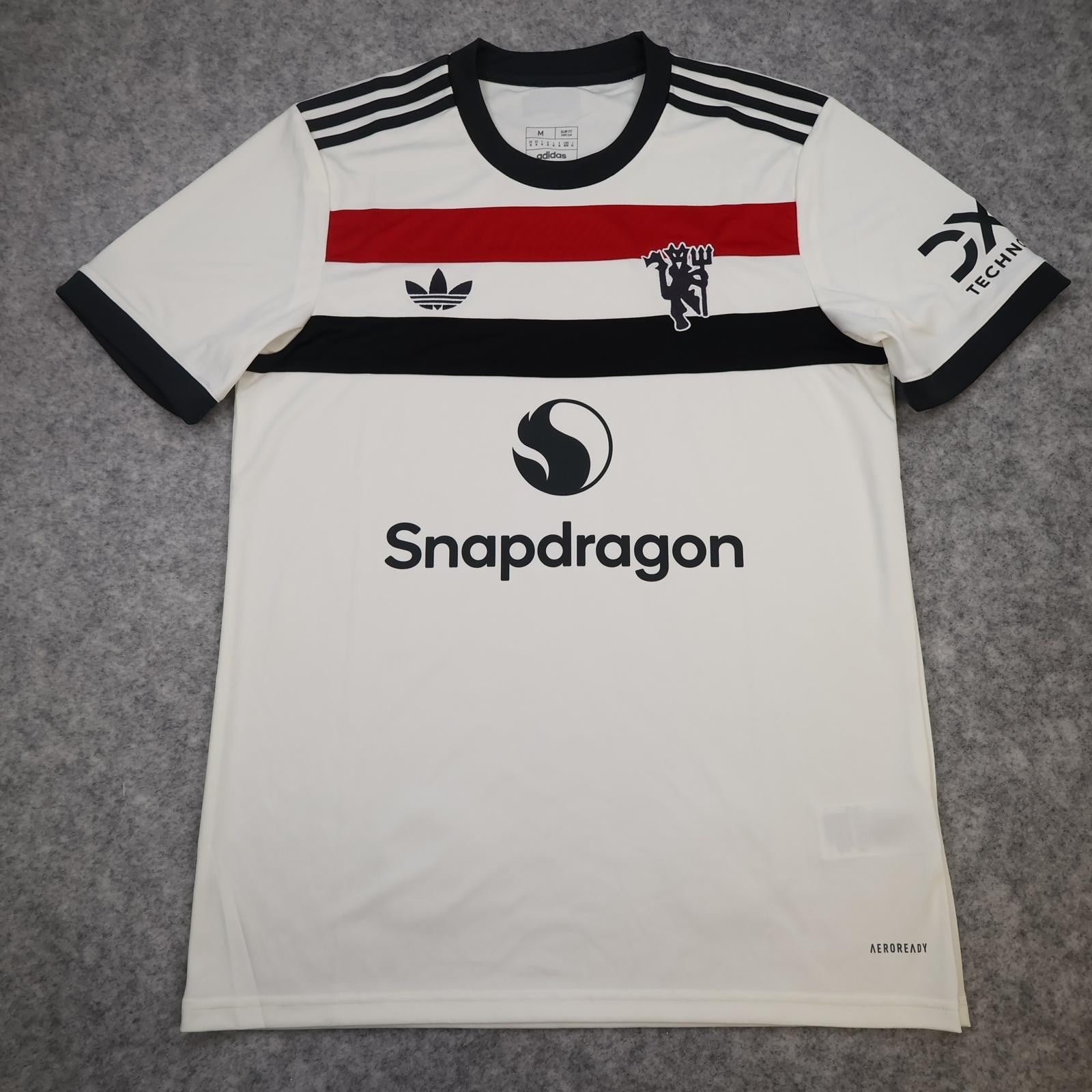Manchester United Shirt Mens Medium White 3rd Kit 2024 2025 Adidas Snapdragon