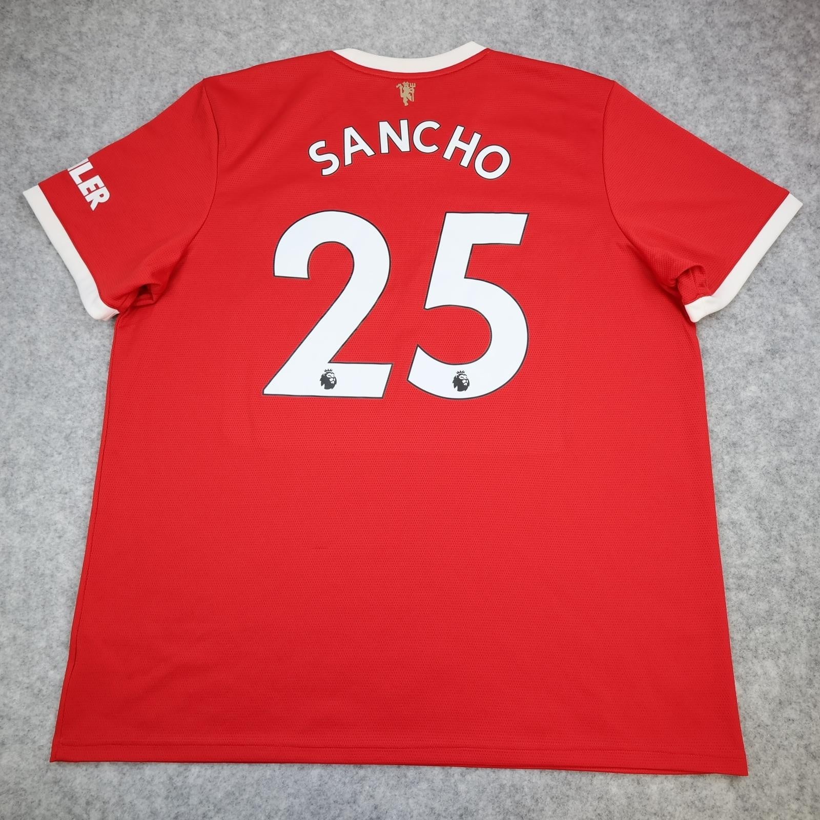 Manchester United Shirt Mens 2XL Red Home 2021 2022 Football Adidas Sancho 25